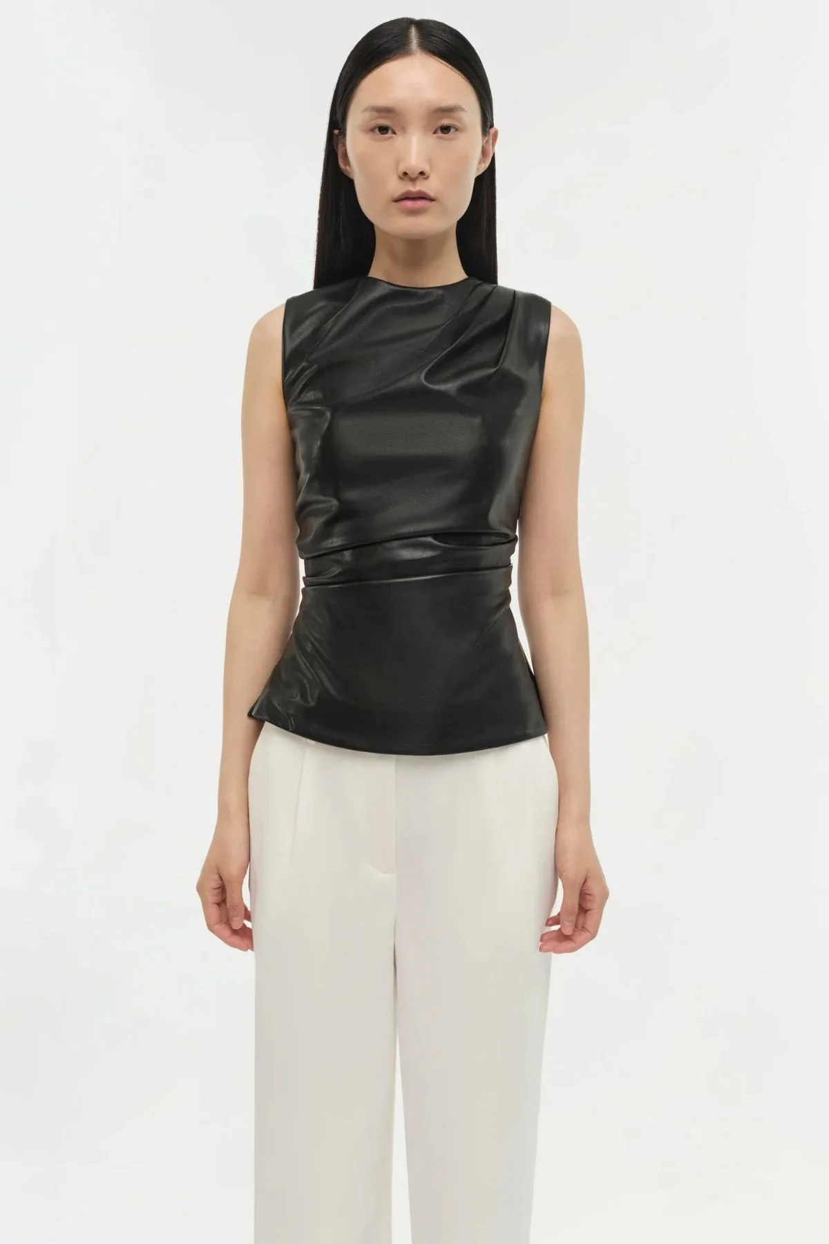 Simkhai Wynter Short Sleeve Draped Top - Black - Image 5