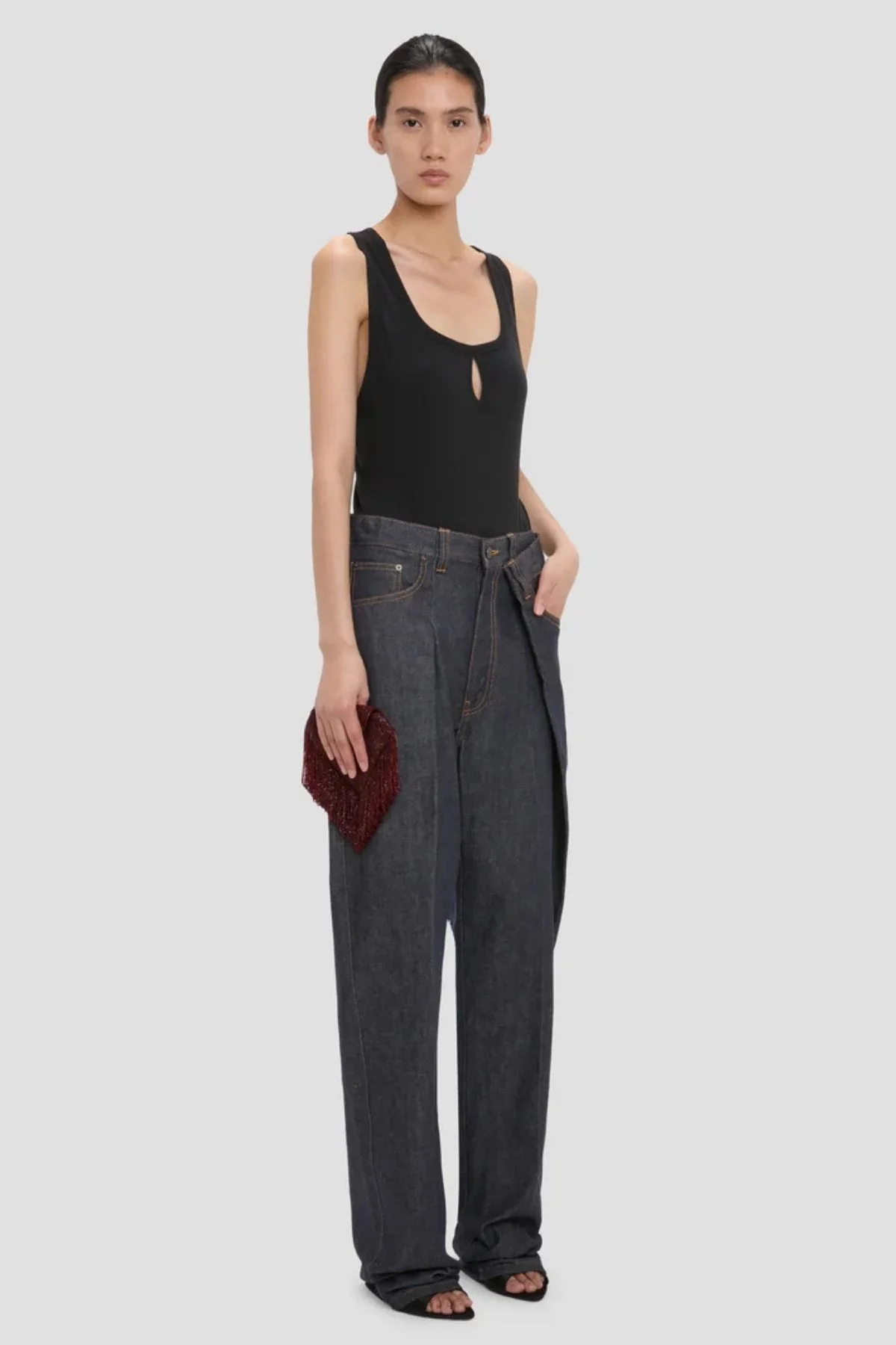 Victoria Beckham Split Tank Top - Black - Image 5