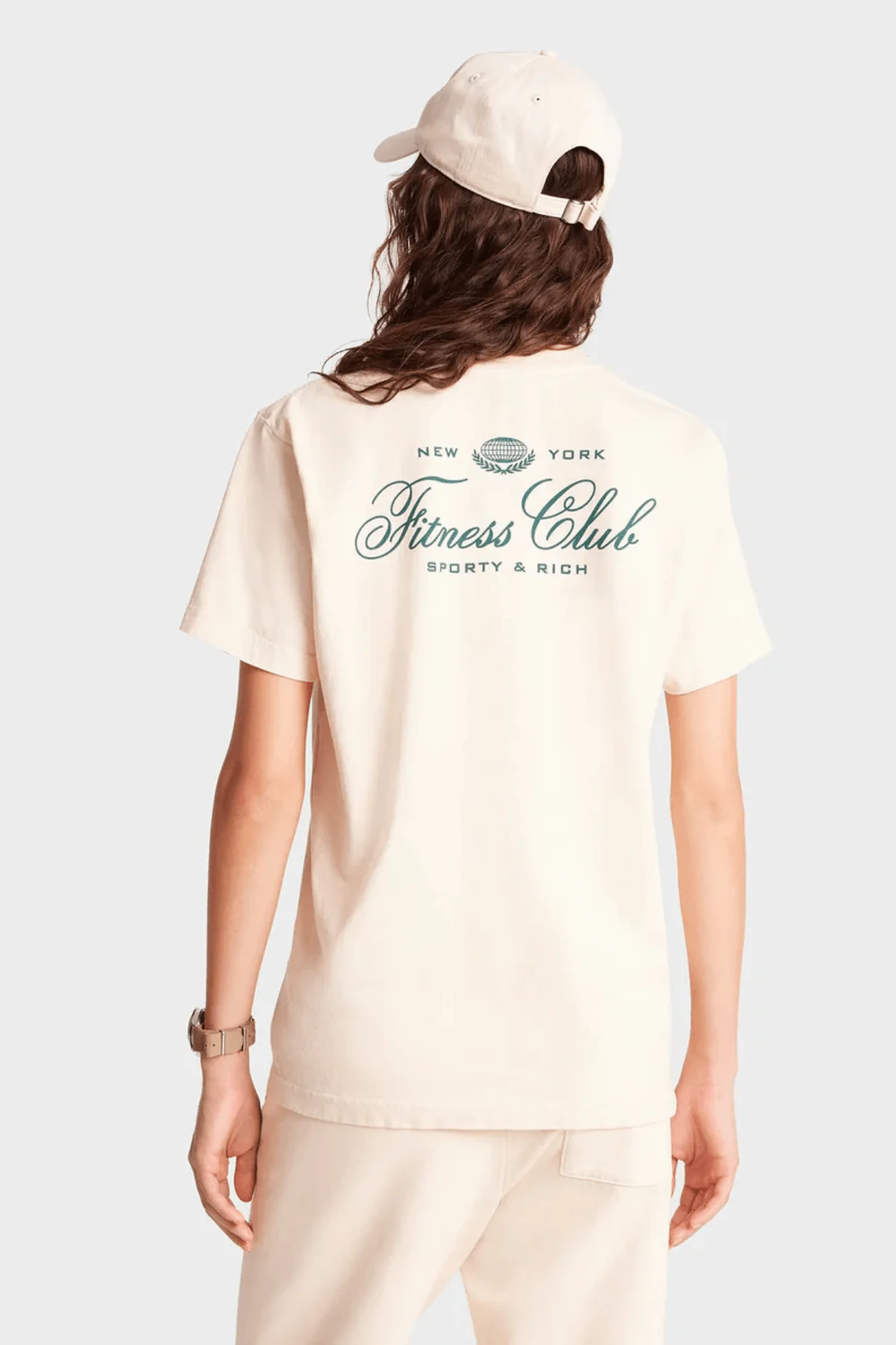 Sporty & Rich Fitness World T-Shirt - Cream/ Alpine - Image 3