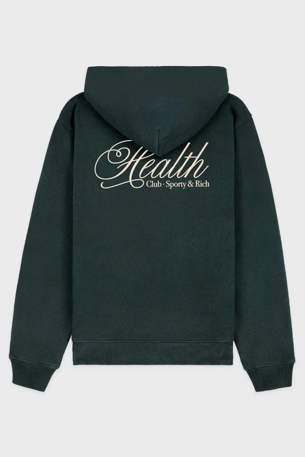 Sporty & Rich Health Script Hoodie - Forest/ Cream - Image 5
