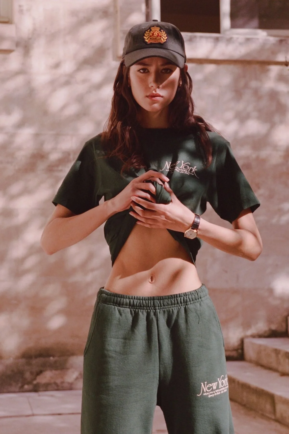 Sporty & Rich NY 94 Sweatpant - Forest/ Cream - Image 6