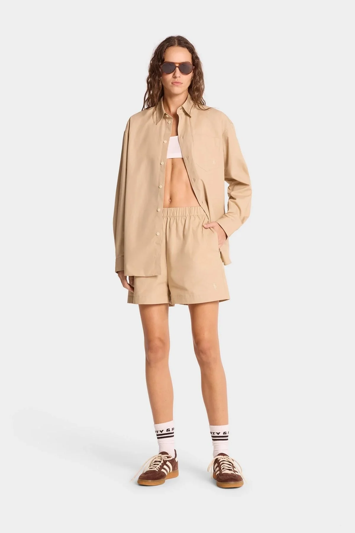 Sporty & Rich SRC Boxer Short - British Tan/ White - Image 3
