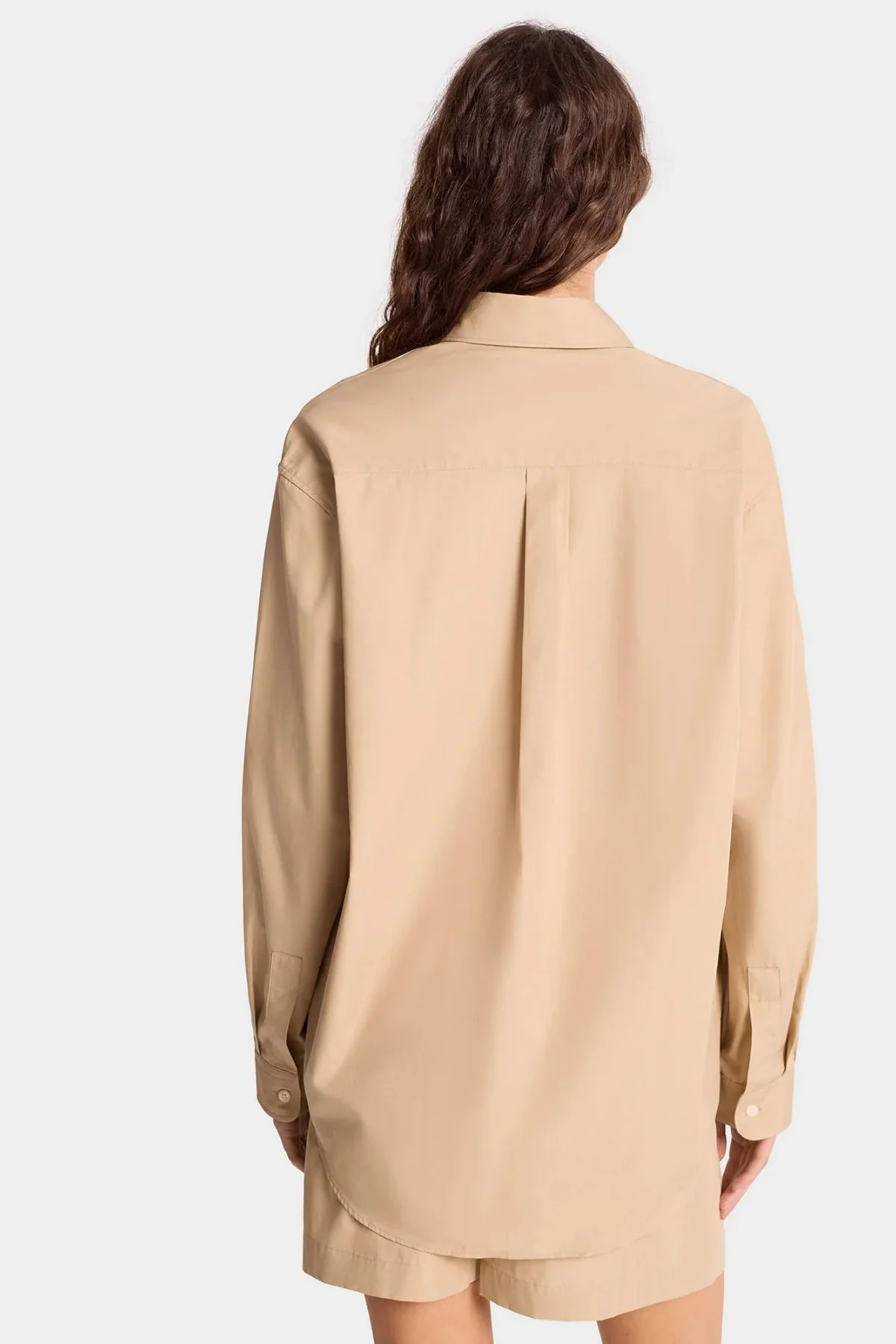 Sporty & Rich SRC Oversized Shirt - British Tan/ White - Image 3