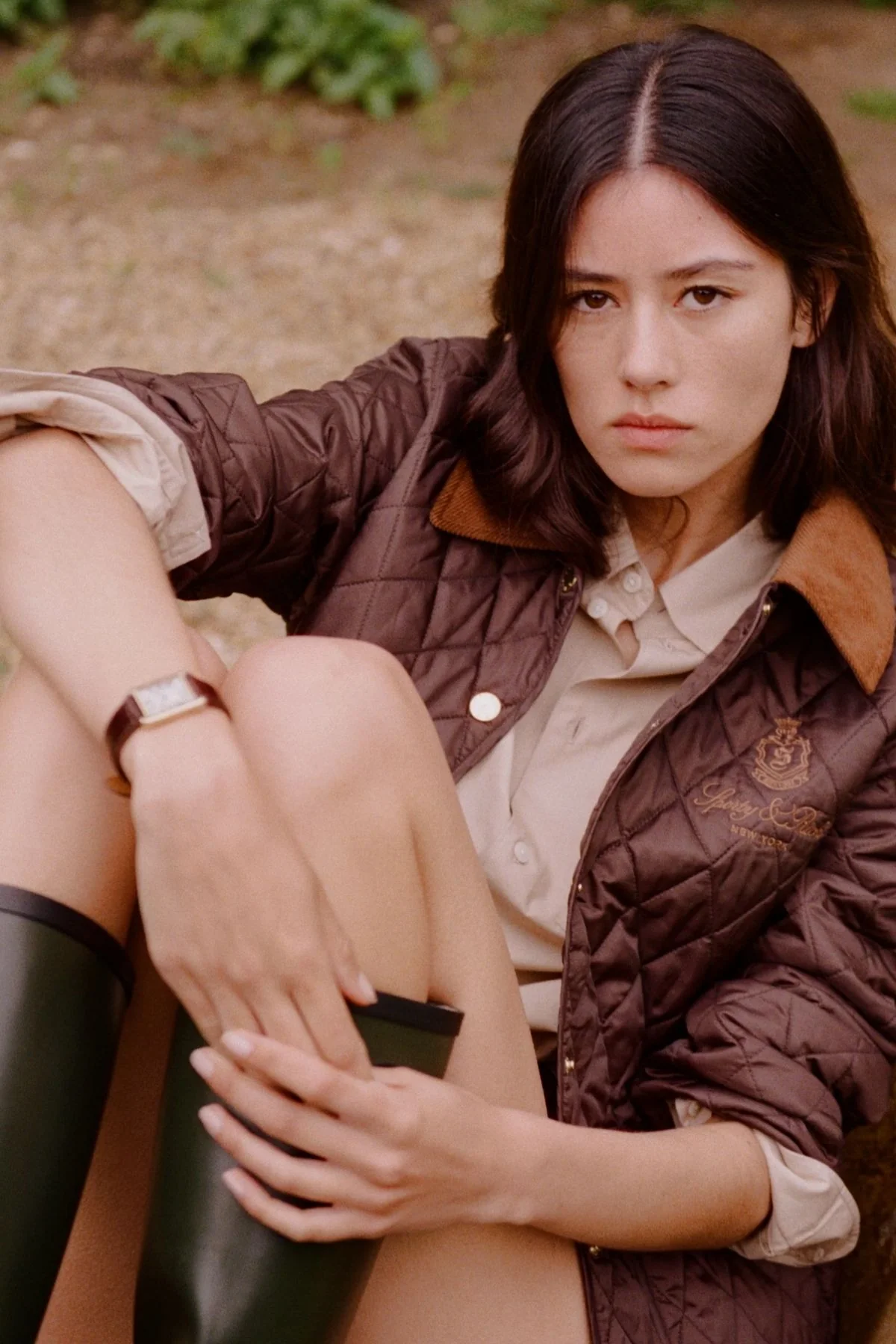 Sporty & Rich SRC Oversized Shirt - British Tan/ White - Image 6