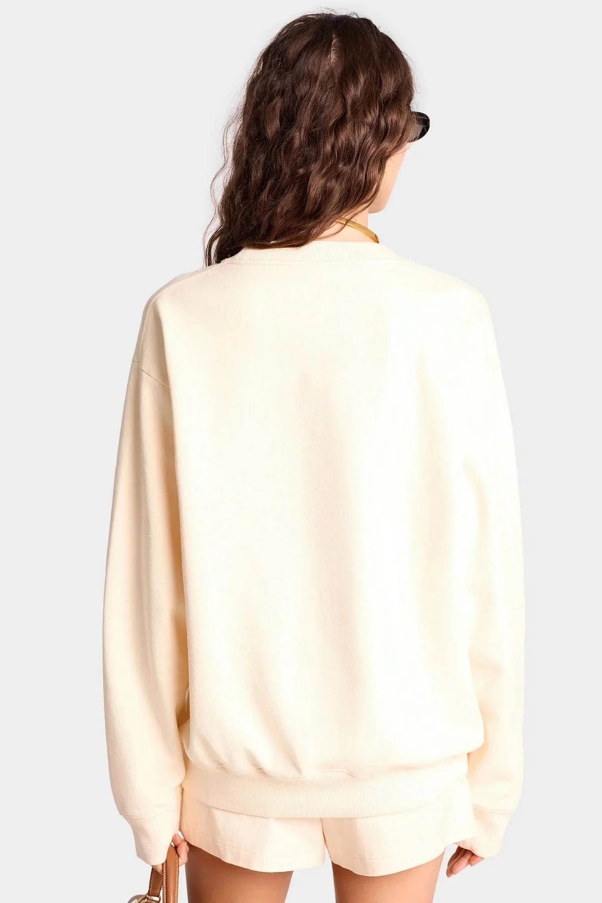 Sporty & Rich The Carlyle Script Sweater - Cream/ Forest - Image 4