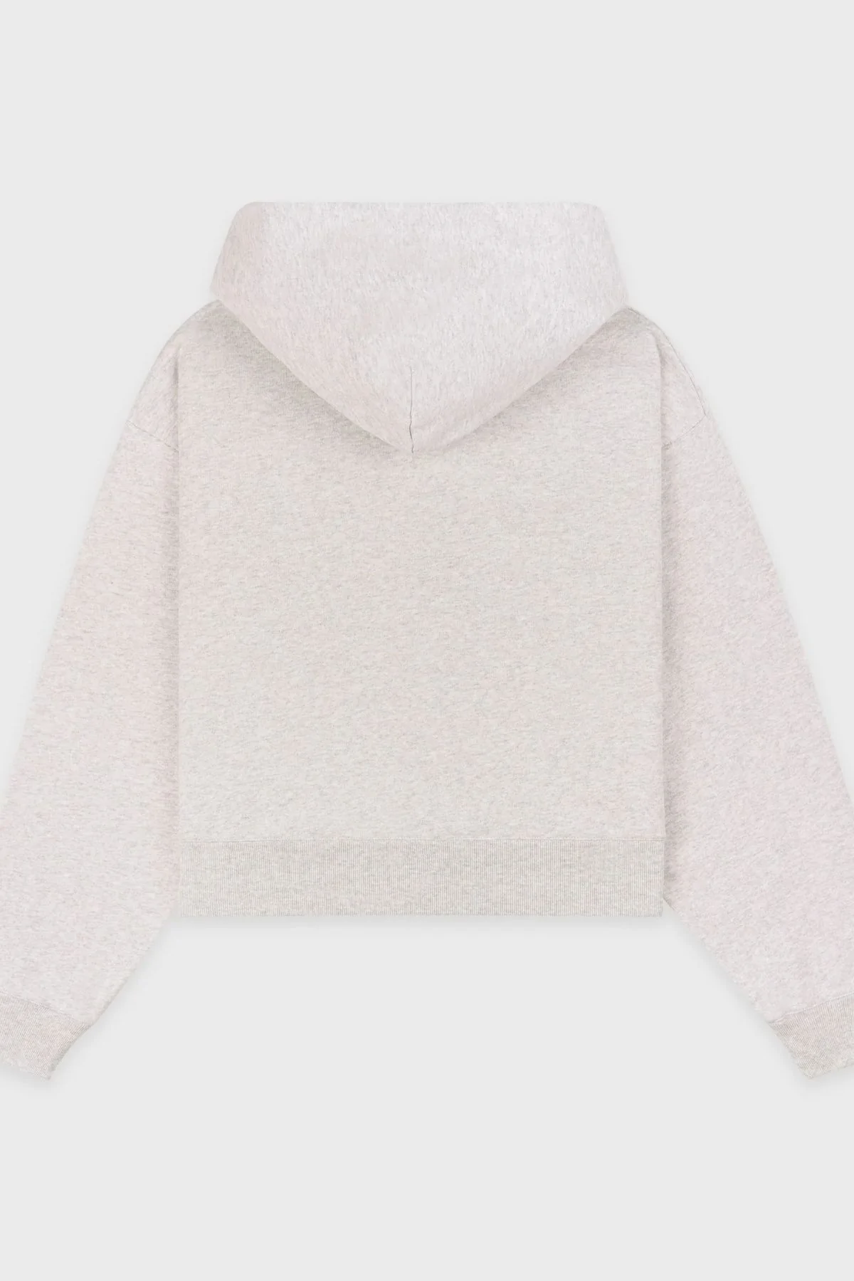 Sporty & Rich The Carlyle Script Cropped Zip Hoodie - Heather Grey/ Forest - Image 4