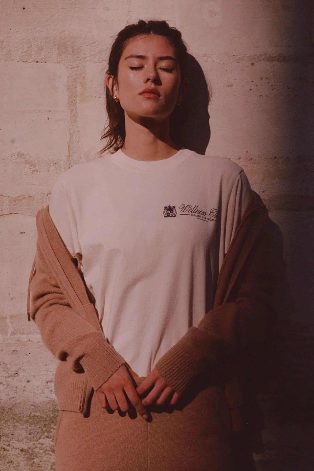 Sporty & Rich Unicorn Crest T-Shirt - Cream/ Navy - Image 6