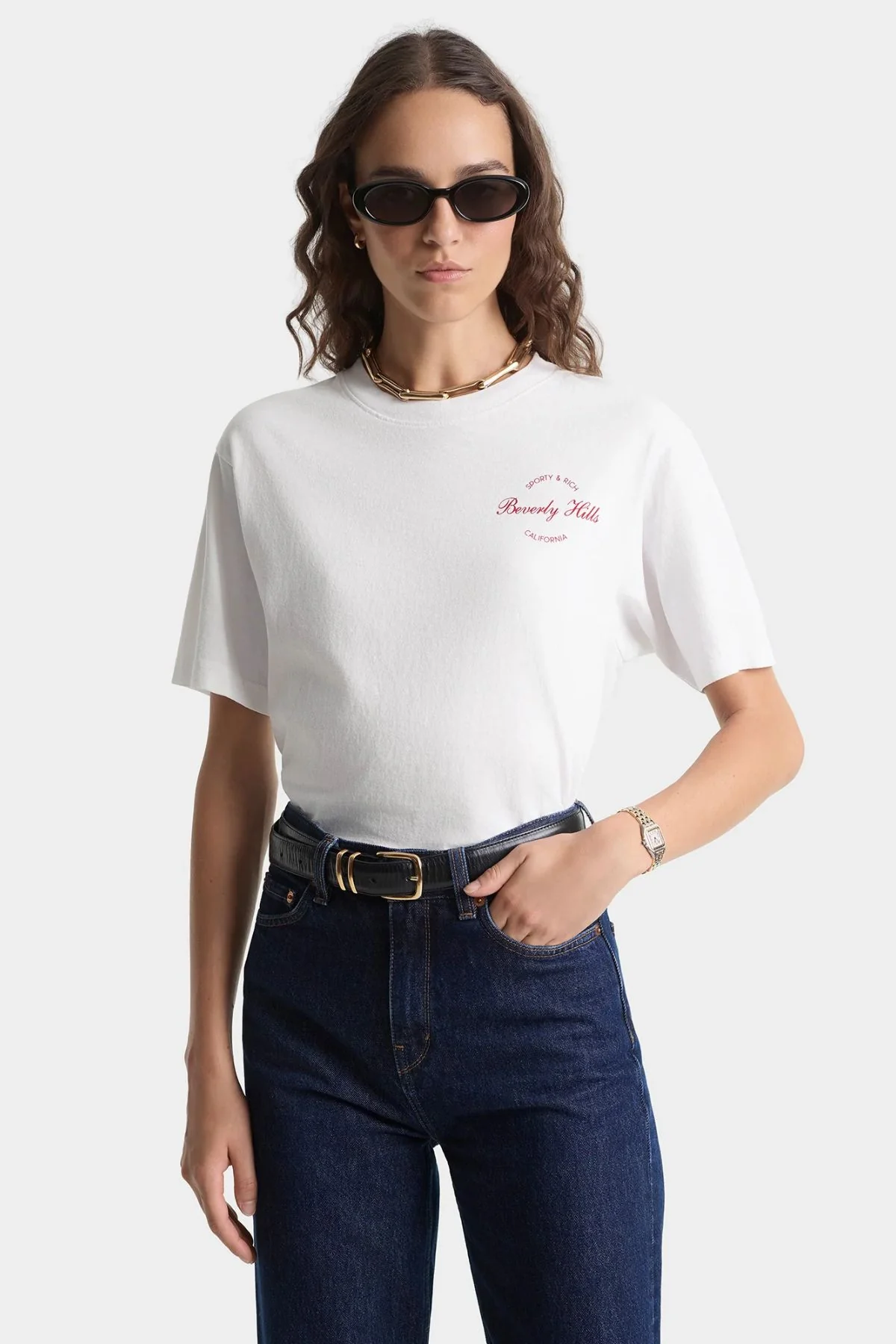 Sporty & Rich Beverly Script T-Shirt - White - Image 2