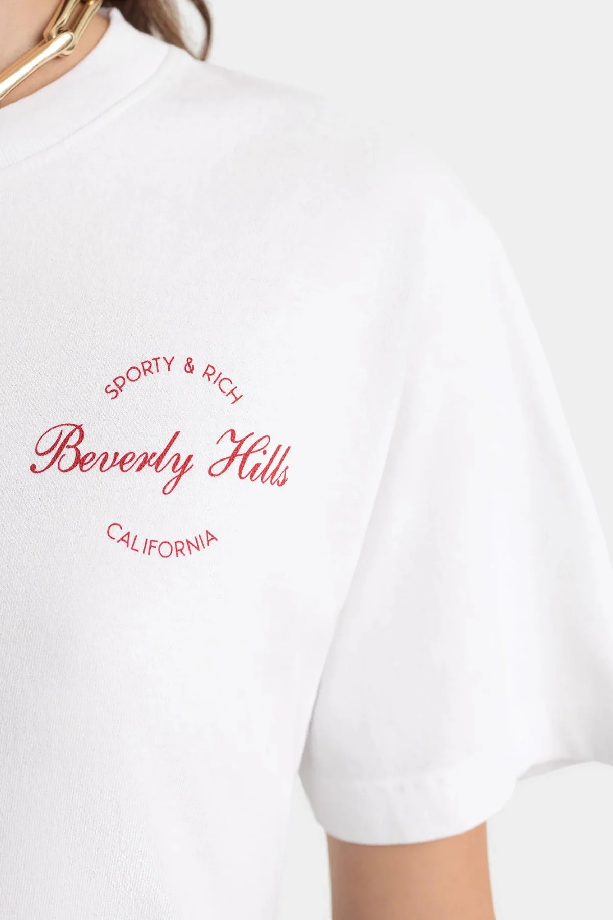 Sporty & Rich Beverly Script T-Shirt - White - Image 4