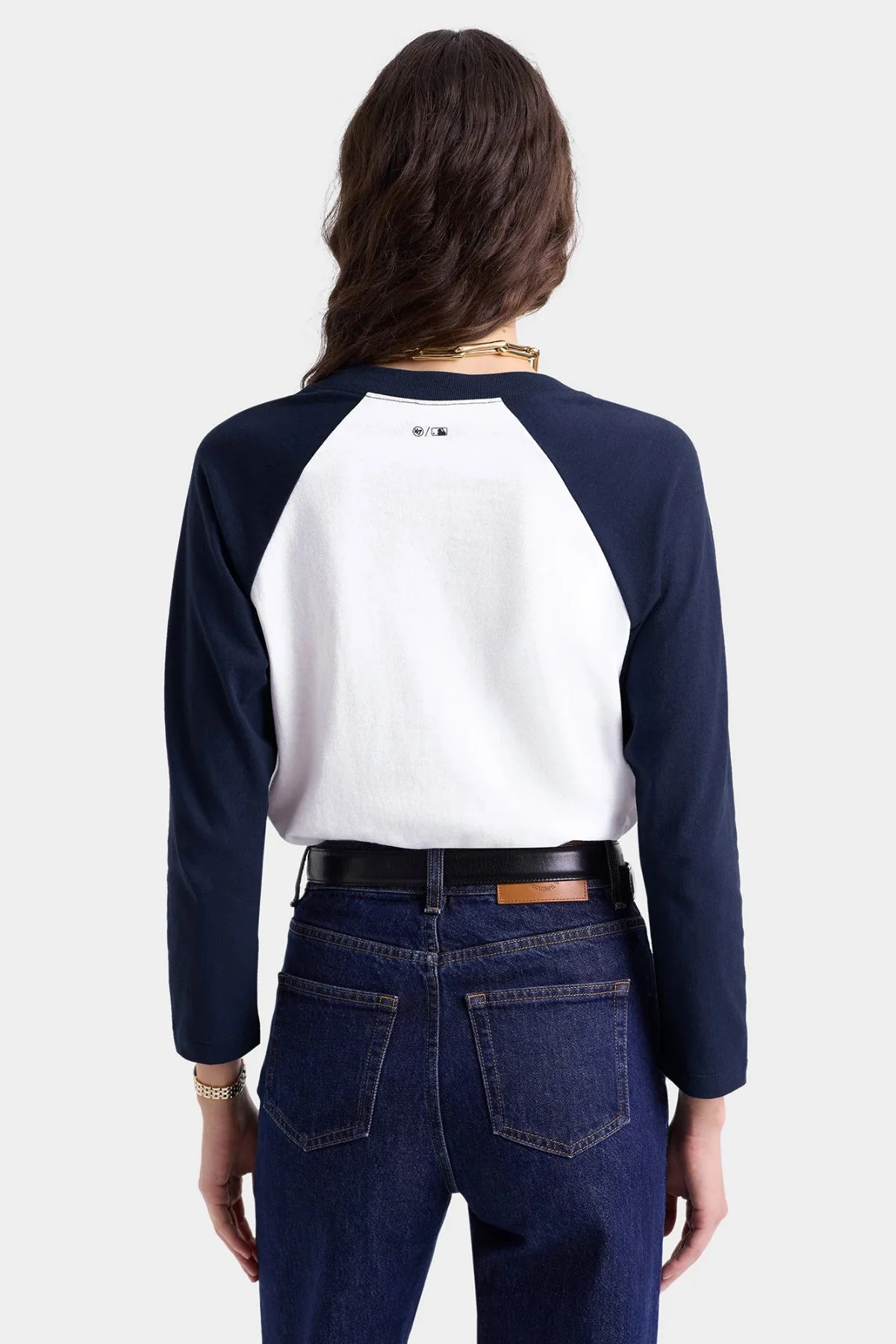 Sporty & Rich Dodgers Baseball Tee - White/ Dark Navy - Image 3