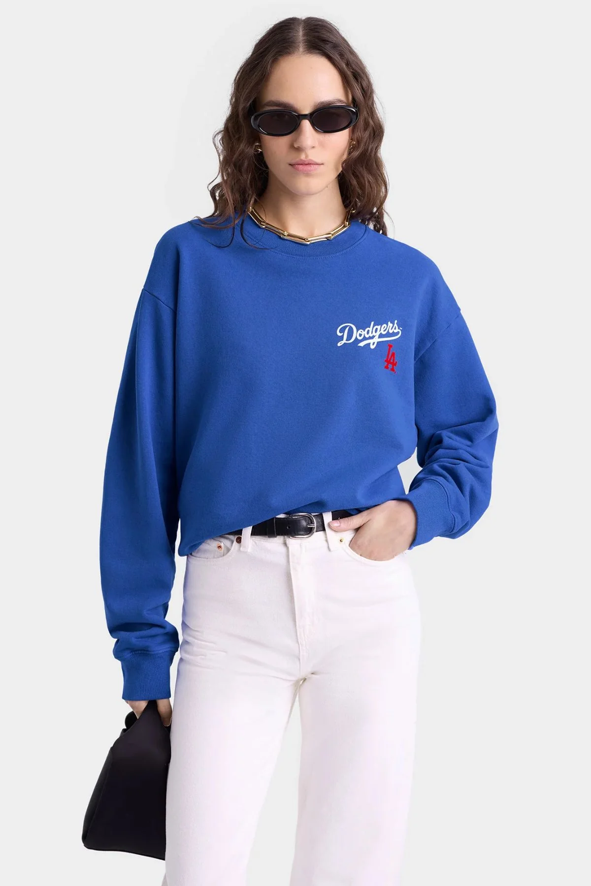Sporty & Rich Dodgers Serif Crewneck - Team Blue - Image 3