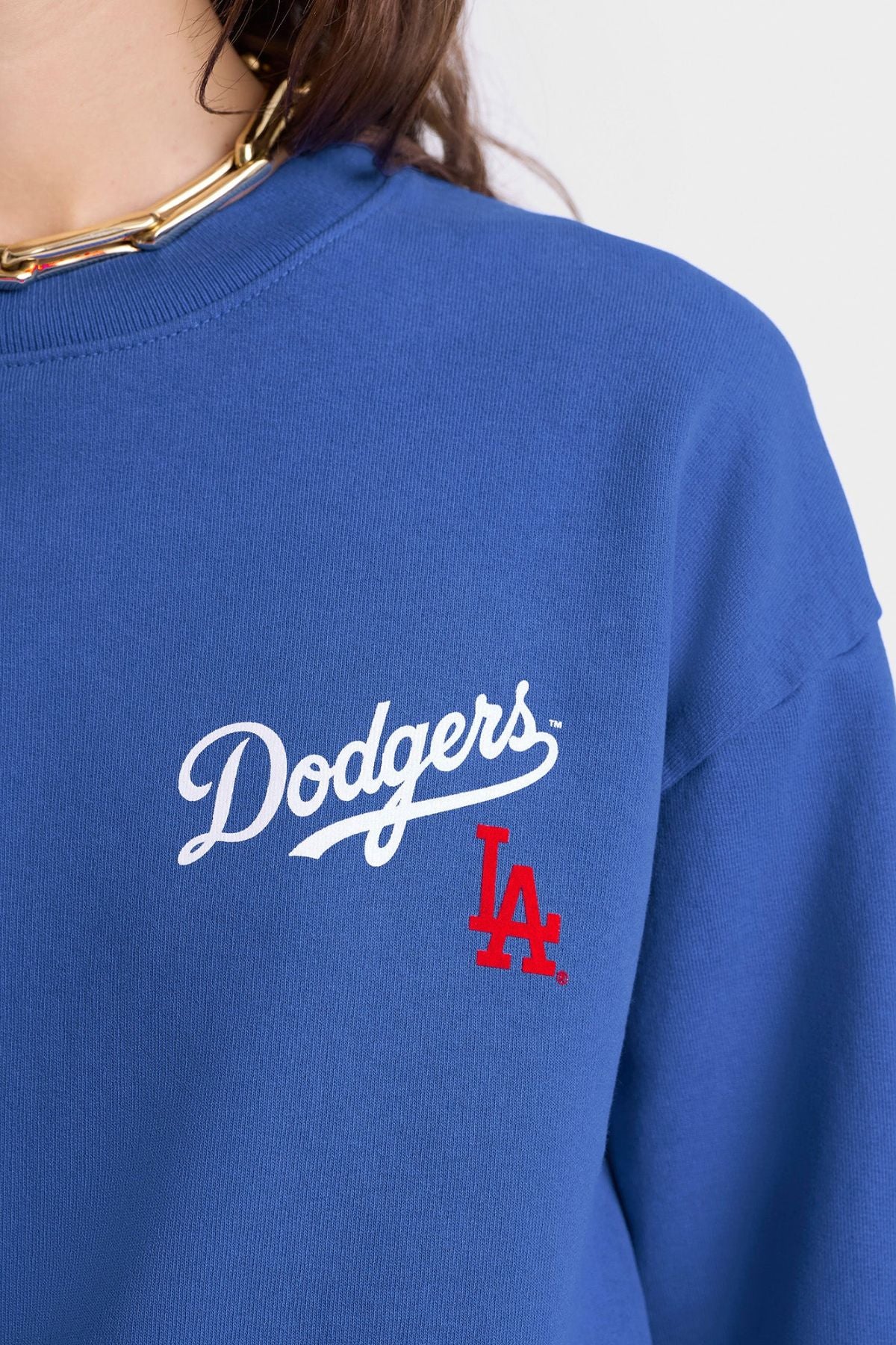 Sporty & Rich Dodgers Serif Crewneck - Team Blue - Image 5