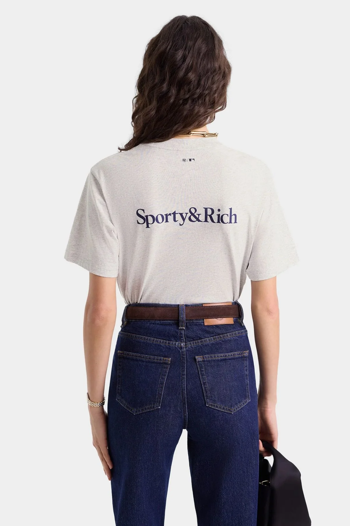 Sporty & Rich Dodgers Serif T-Shirt - Heather Grey - Image 4