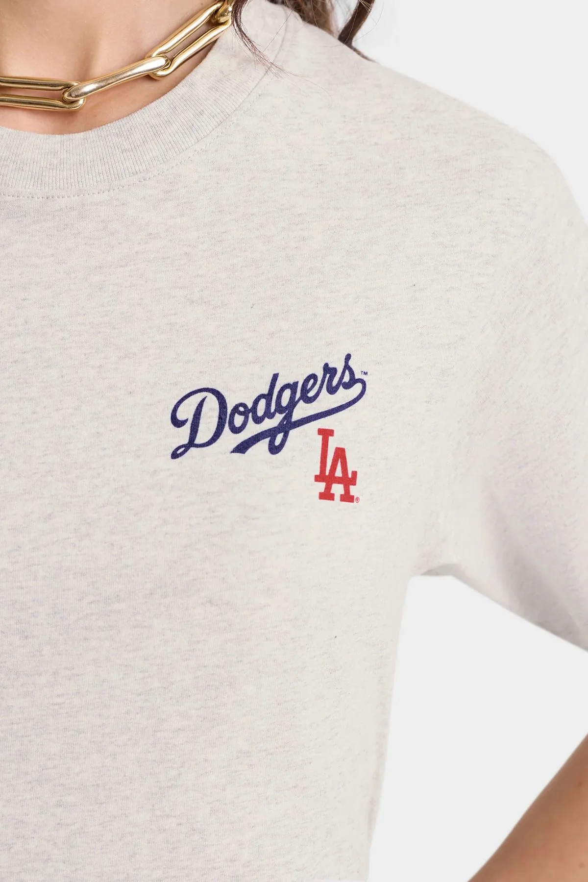 Sporty & Rich Dodgers Serif T-Shirt - Heather Grey - Image 6