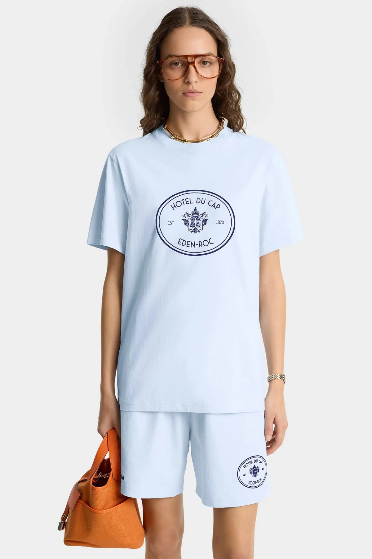 Sporty & Rich Eden Crest T-Shirt - Ciel - Image 5