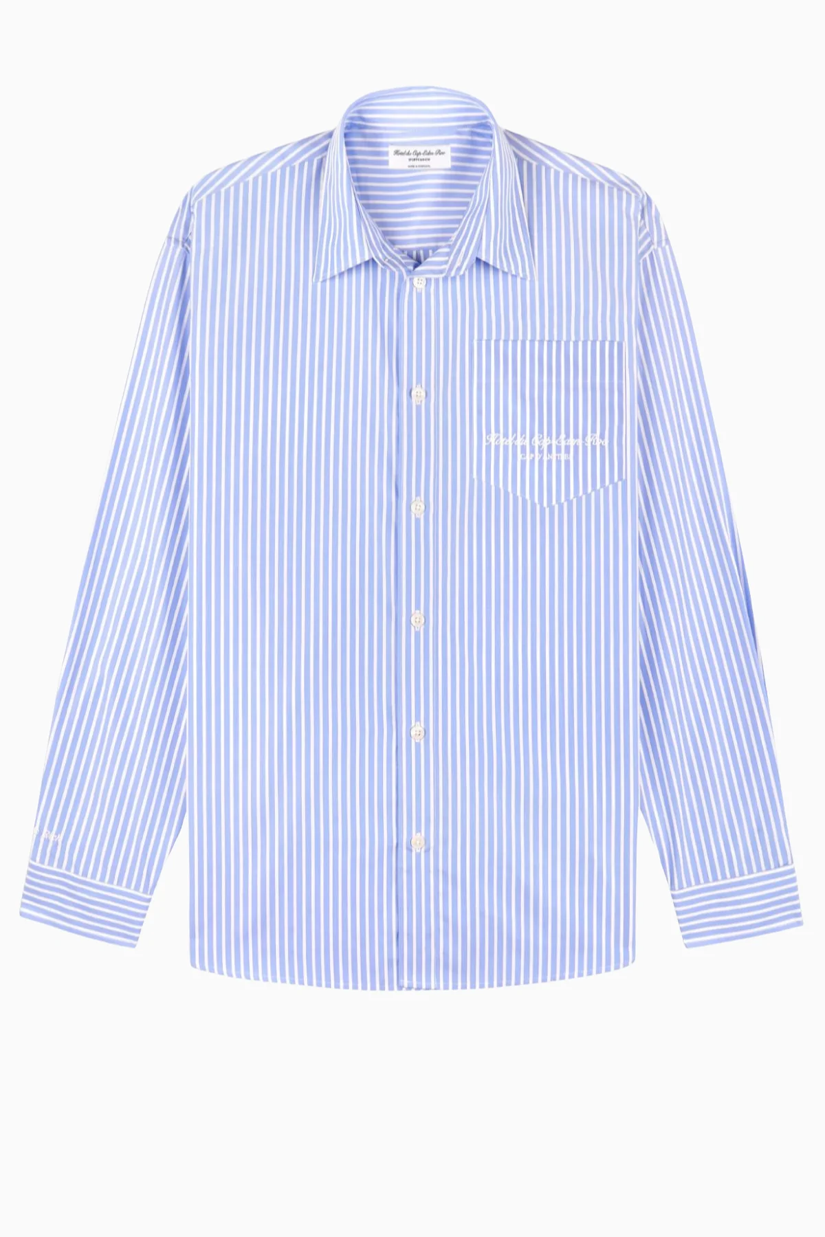 Sporty & Rich Eden Script Oversized Shirt - Stripe