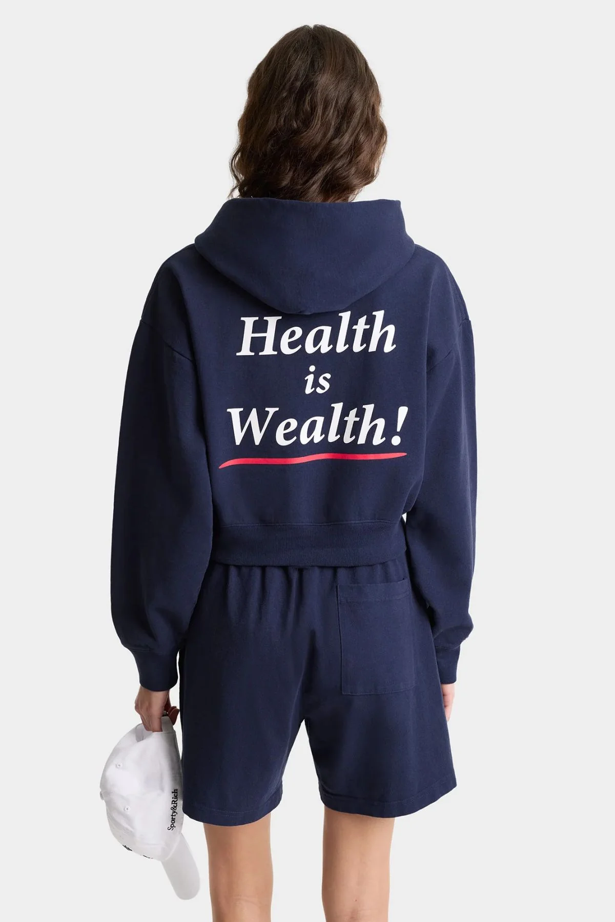 Sporty & Rich Health is Wealth Hoodie - Dark Navy - Image 2