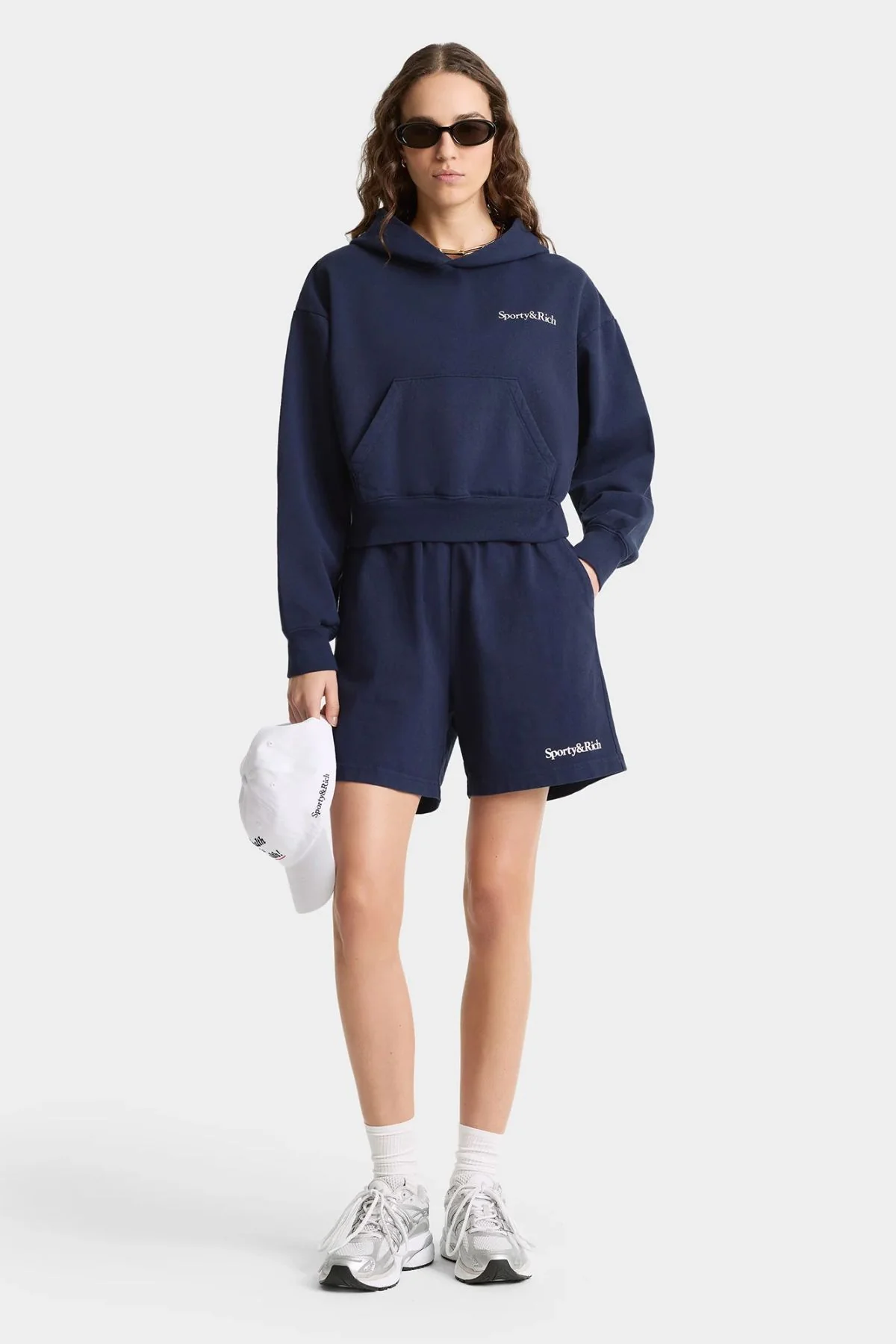 Sporty & Rich Health is Wealth Hoodie - Dark Navy - Image 3