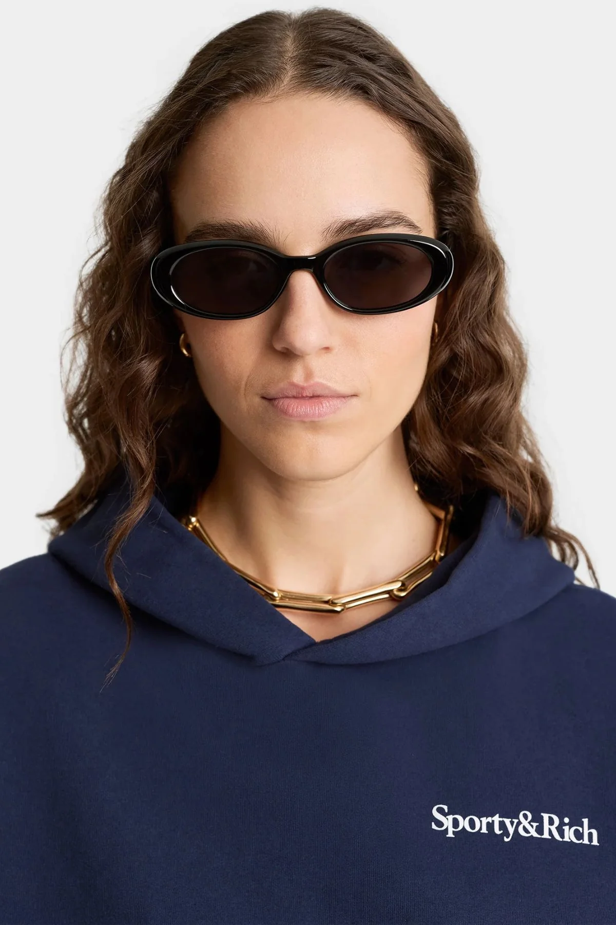 Sporty & Rich Health is Wealth Hoodie - Dark Navy - Image 5
