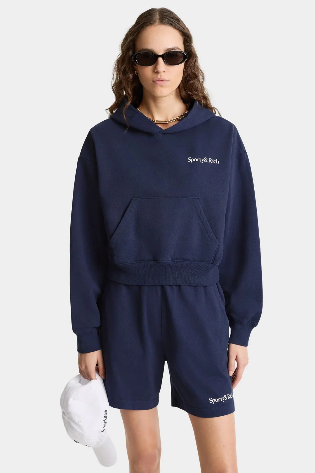 Sporty & Rich Health is Wealth Hoodie - Dark Navy - Image 6