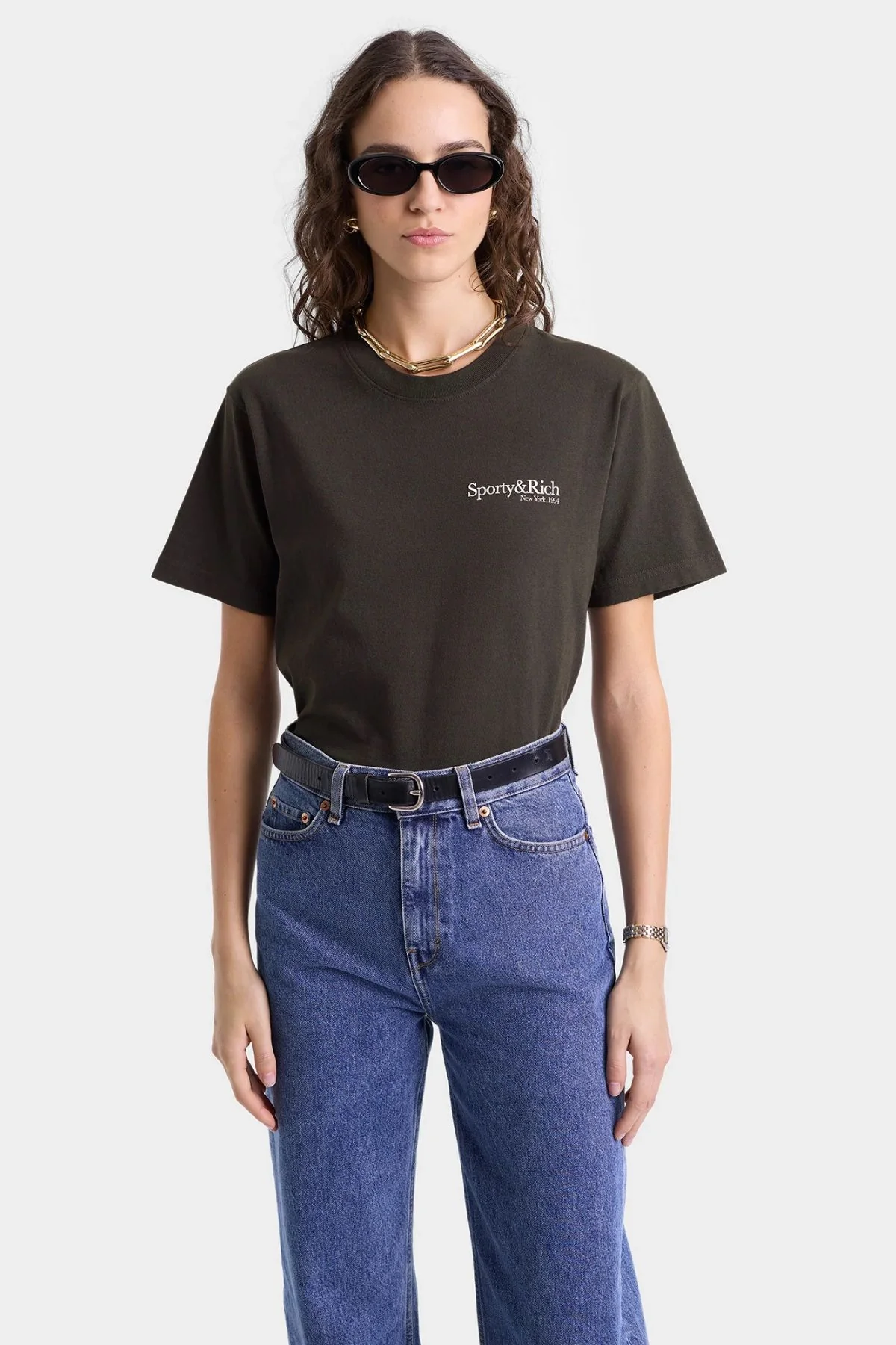 Sporty & Rich HWCNY T-Shirt - Faded Black - Image 3
