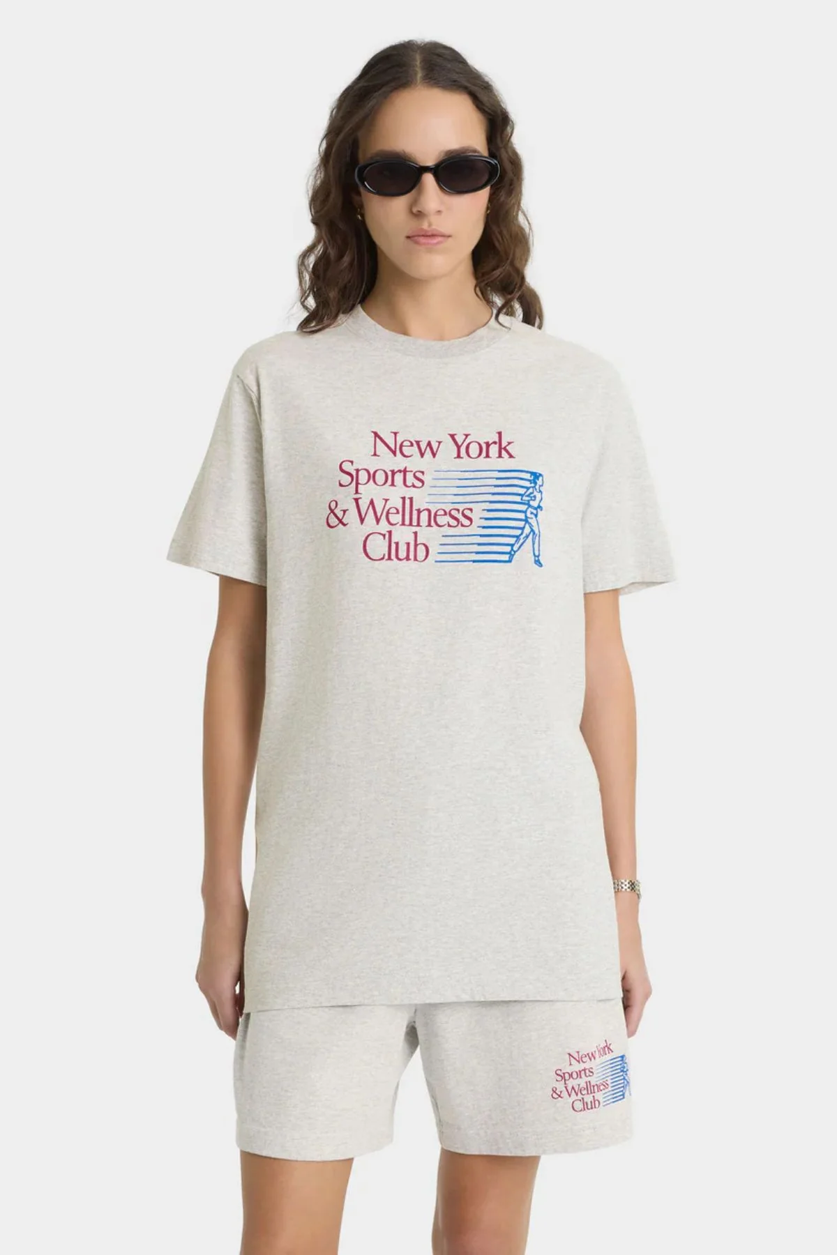 Sporty & Rich NY Motion T-Shirt - Heather Grey - Image 5