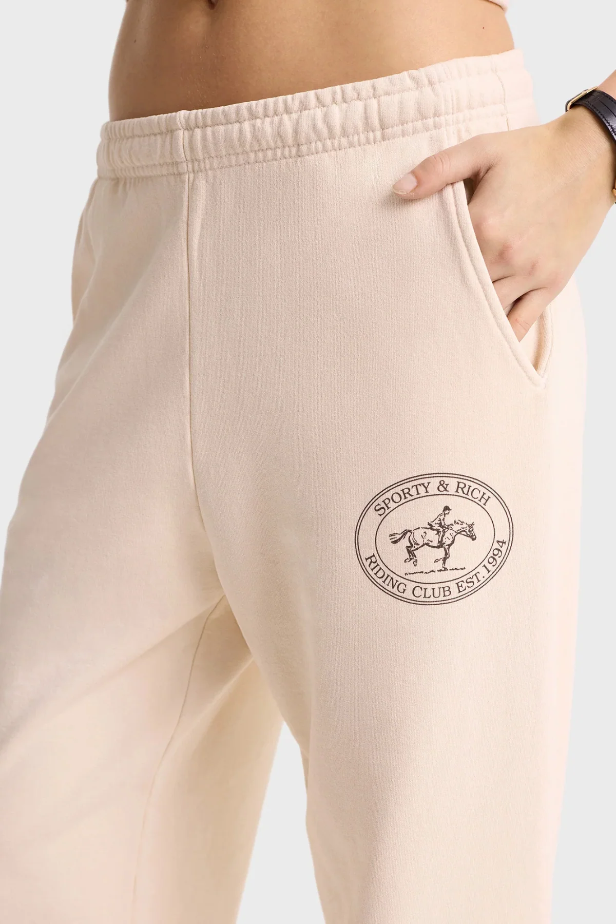 Sporty & Rich Riding Club Sweatpant - Cream - Image 4