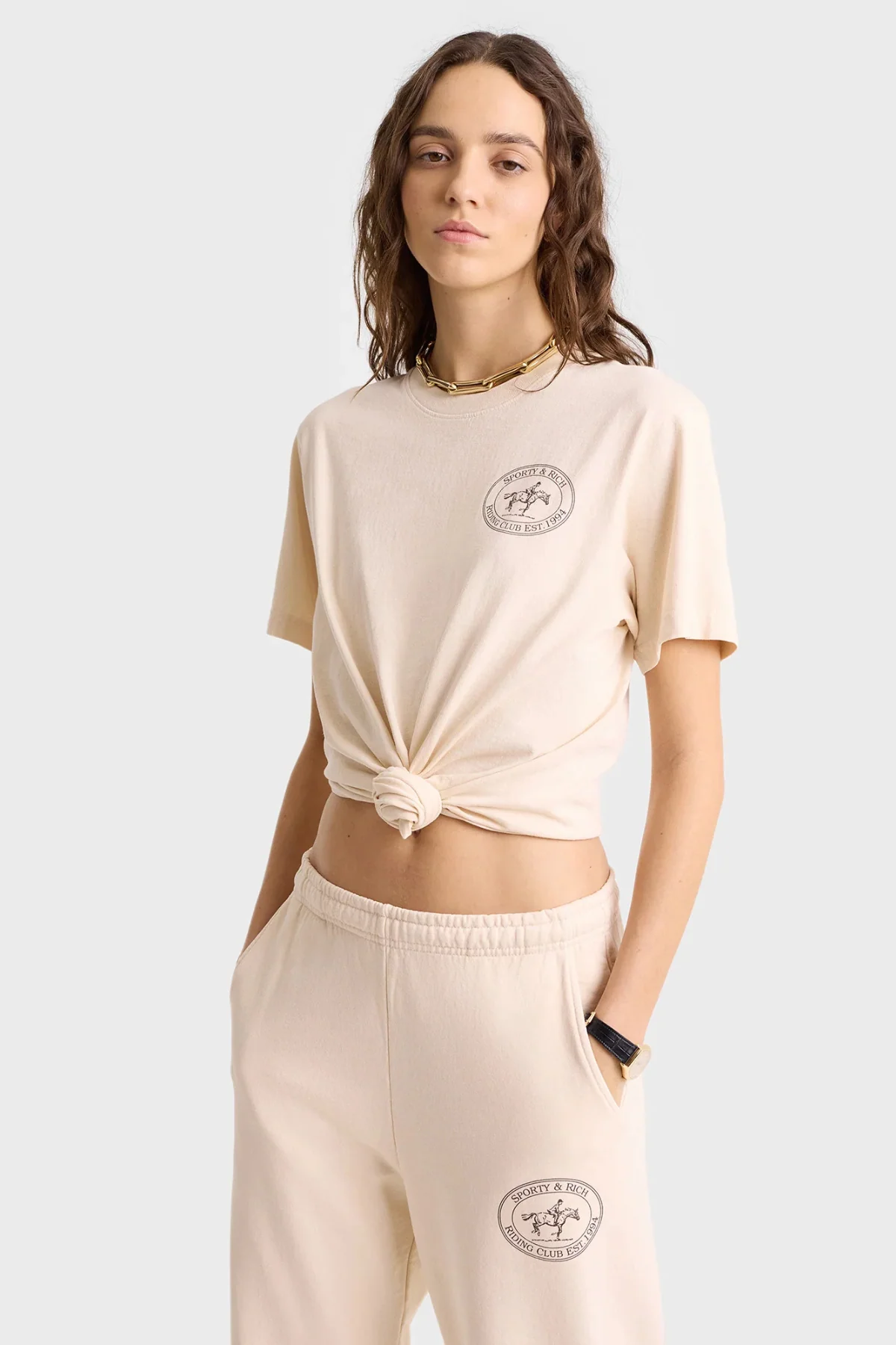Sporty & Rich Riding Club Sweatpant - Cream - Image 5
