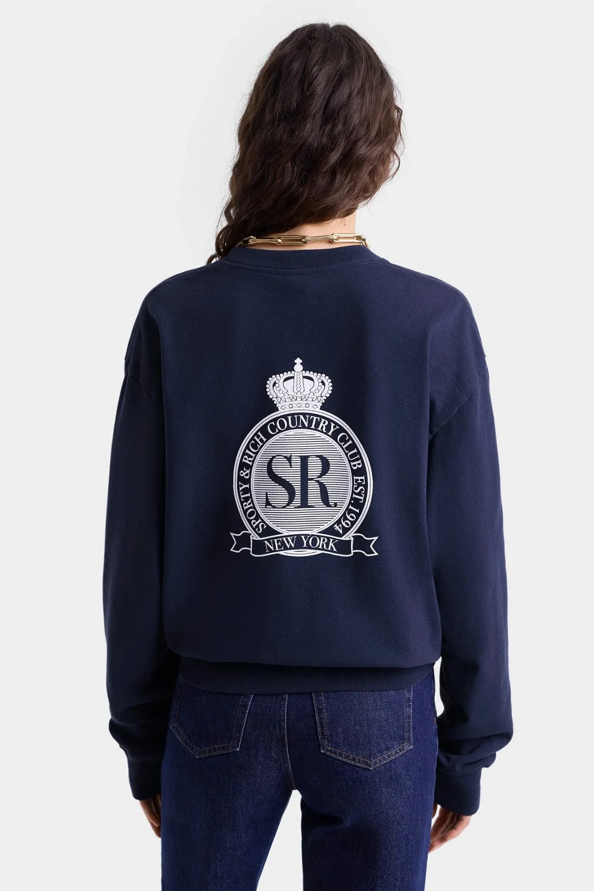 Sporty & Rich Royal Club Crewneck - Dark Navy - Image 4