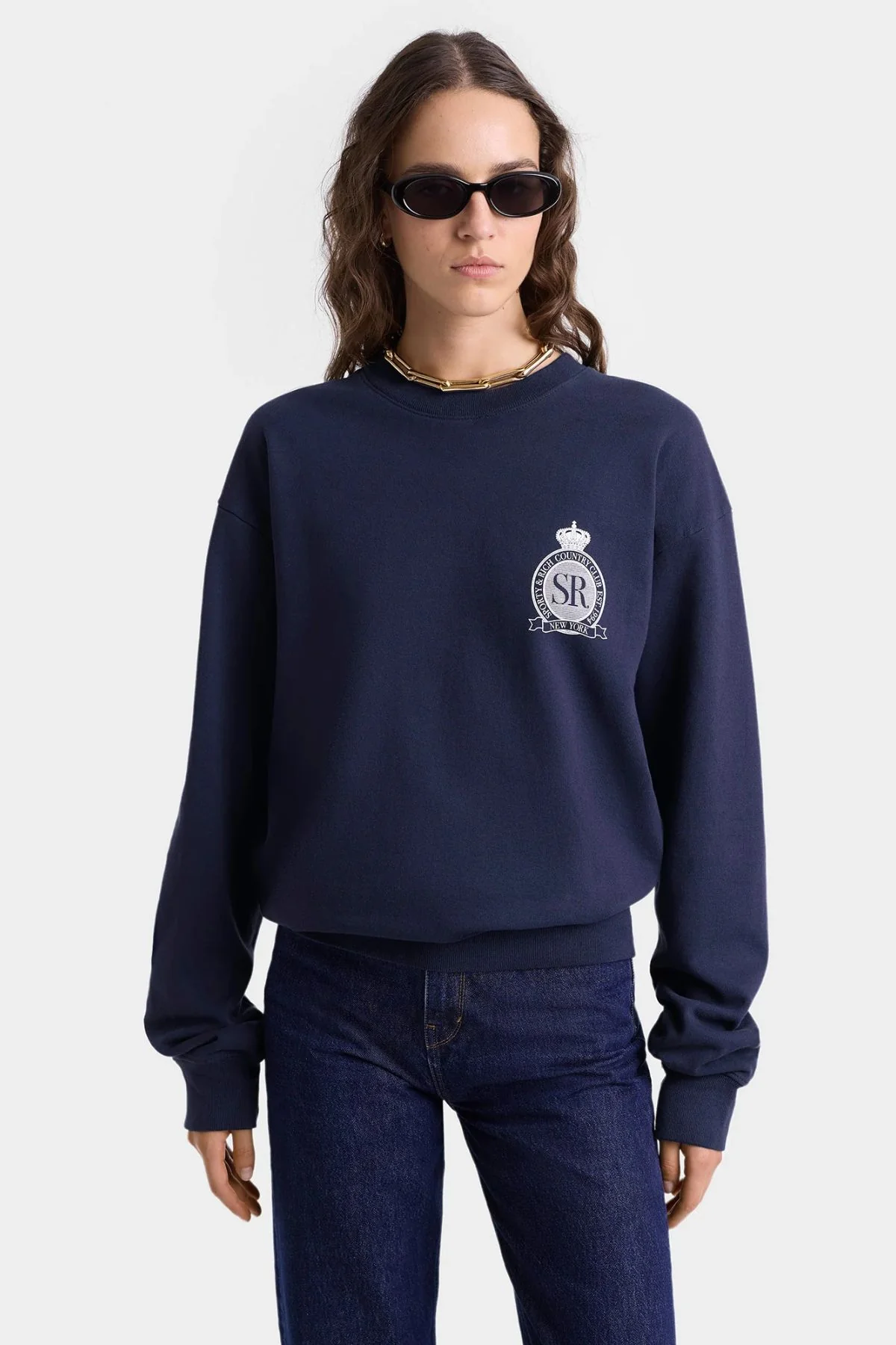 Sporty & Rich Royal Club Crewneck - Dark Navy - Image 6