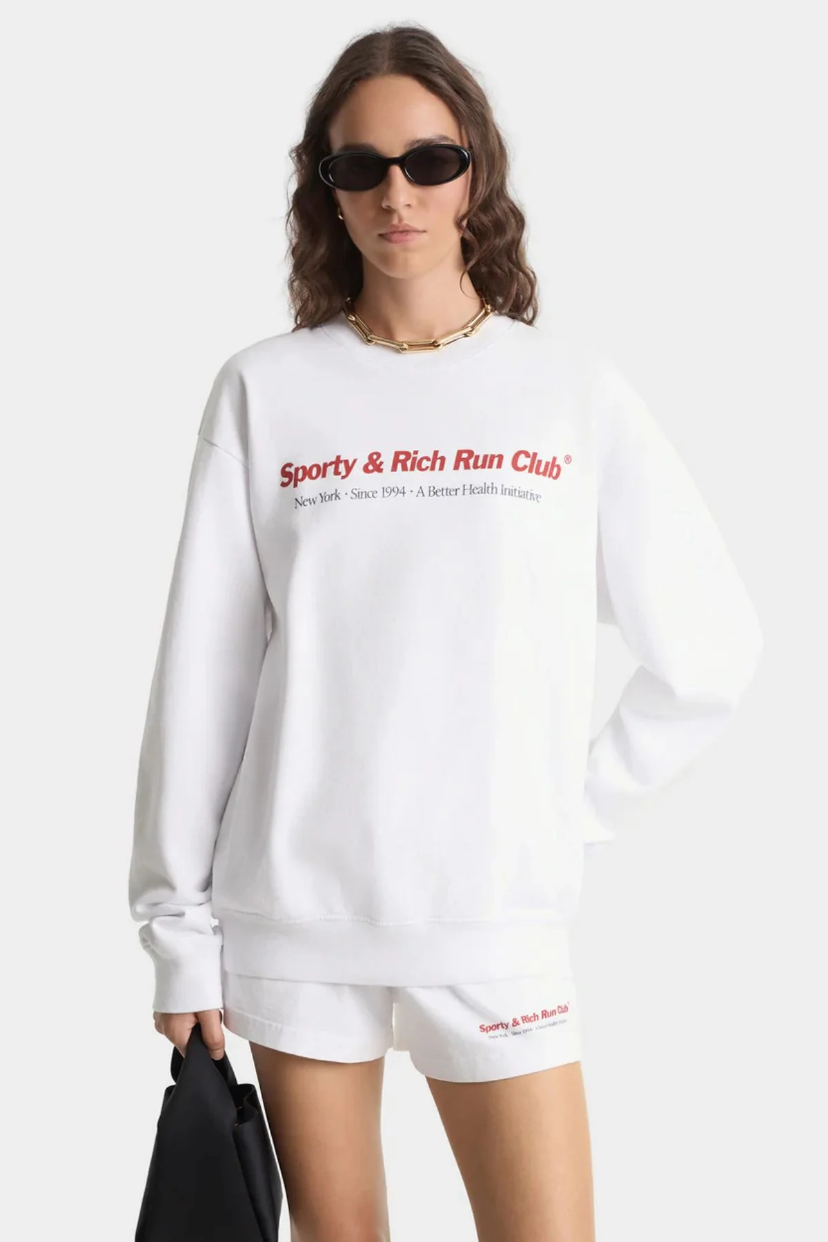 Sporty & Rich Run Club Crewneck - White - Image 2