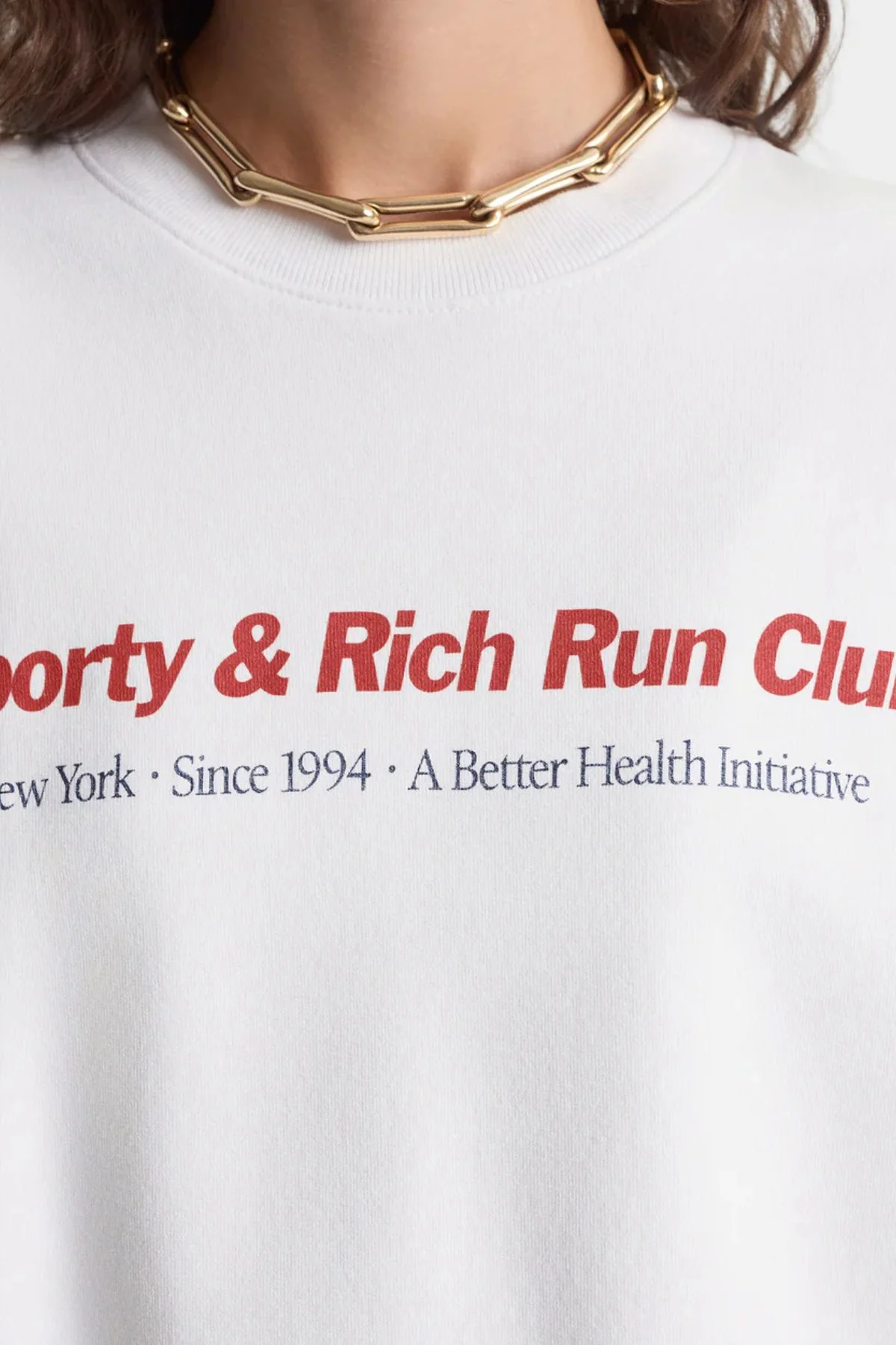 Sporty & Rich Run Club Crewneck - White - Image 4