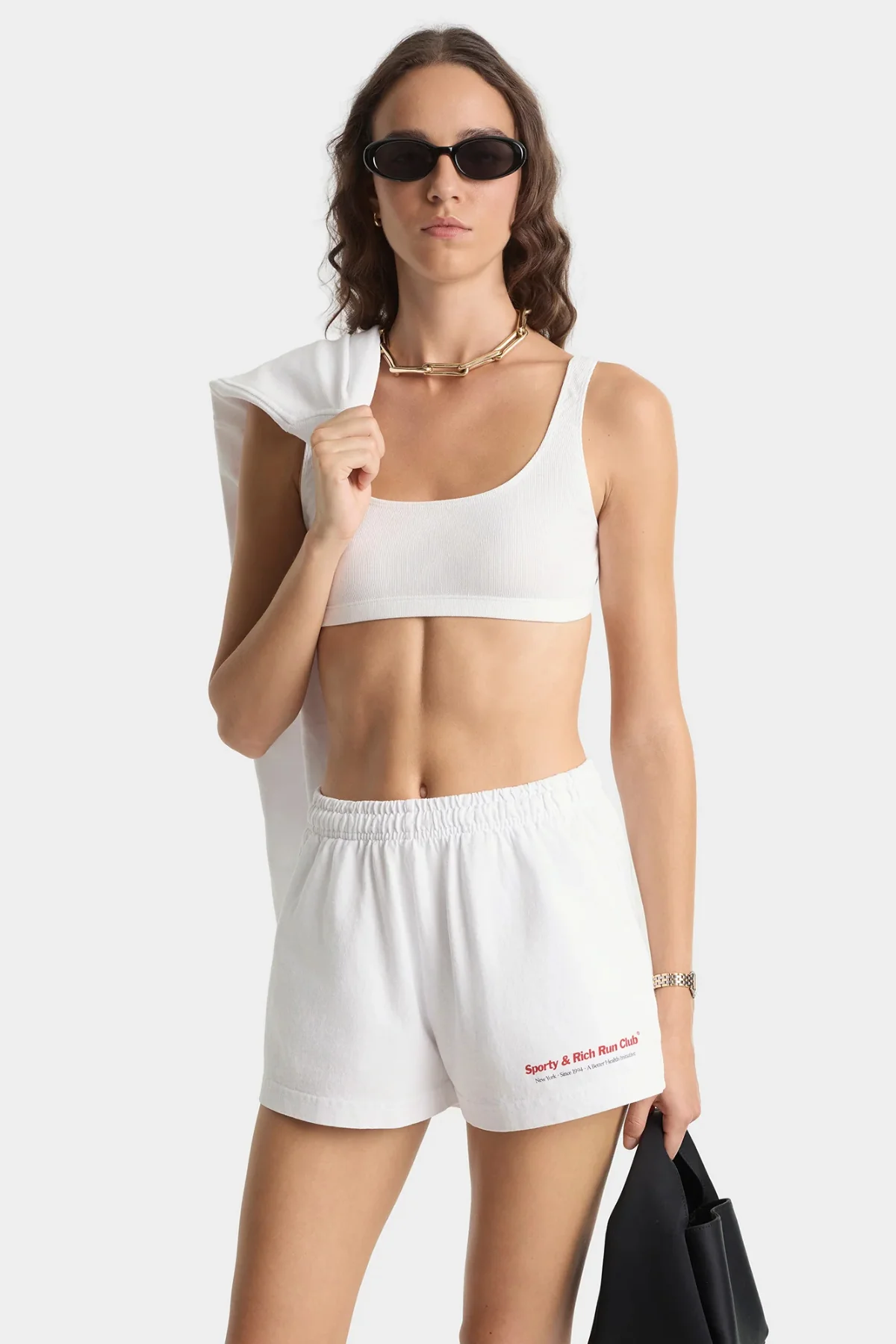 Sporty & Rich Run Club Disco Short - White - Image 2