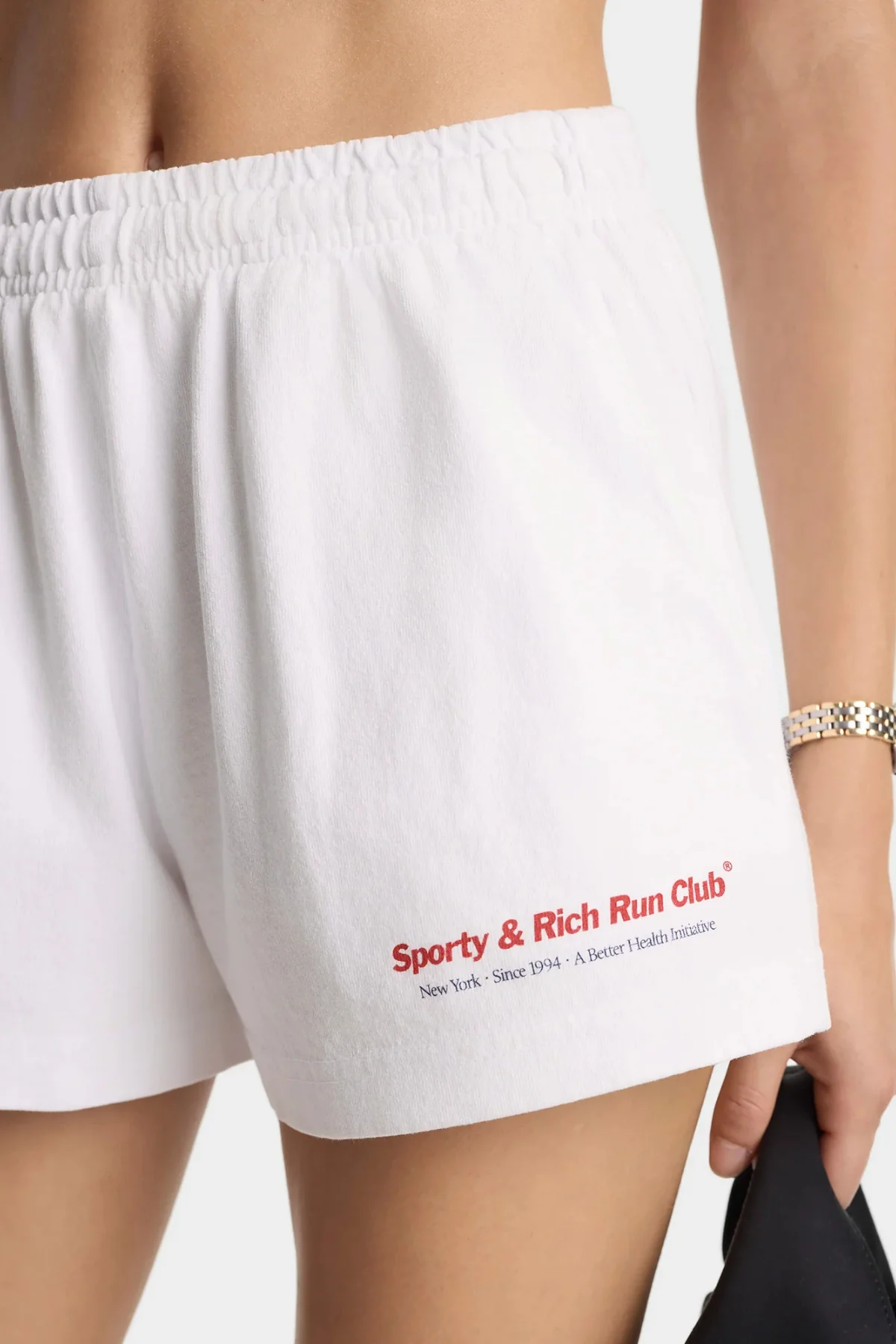 Sporty & Rich Run Club Disco Short - White - Image 4