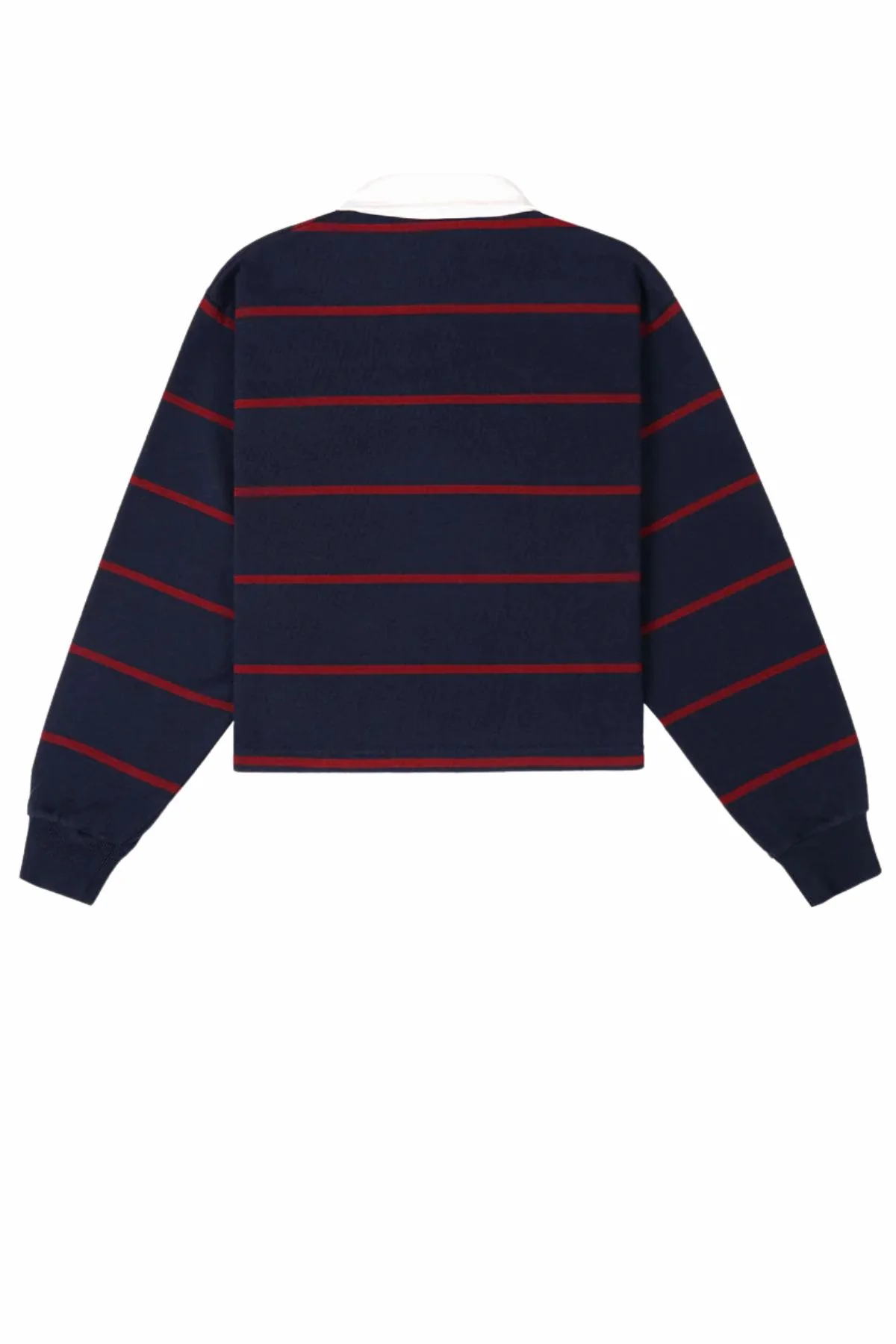 Sporty & Rich Serif Rugby Polo - Navy/Merlot - Image 3