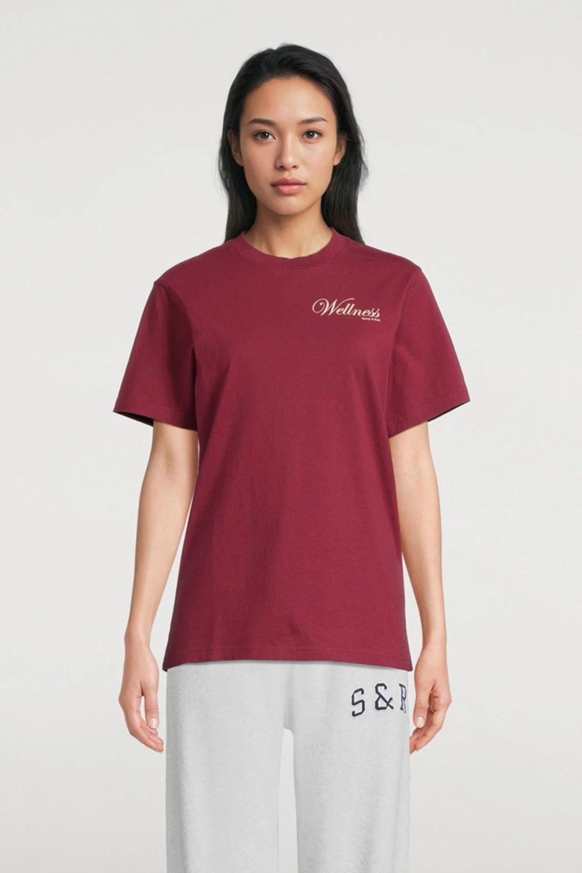 Sporty & Rich Soho T-Shirt - Merlot - Image 4