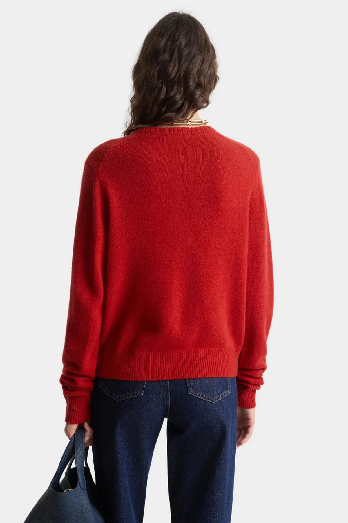 Sporty & Rich SRC Cashmere Cardigan - Ruby - Image 3