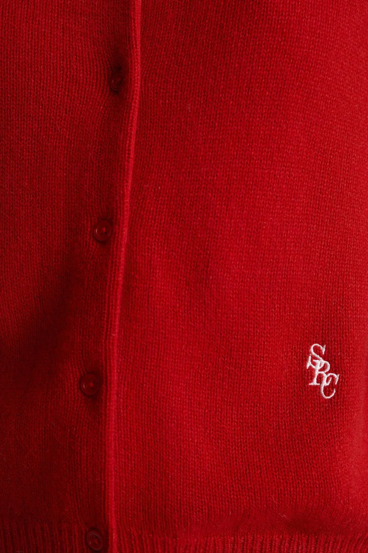 Sporty & Rich SRC Cashmere Cardigan - Ruby - Image 4