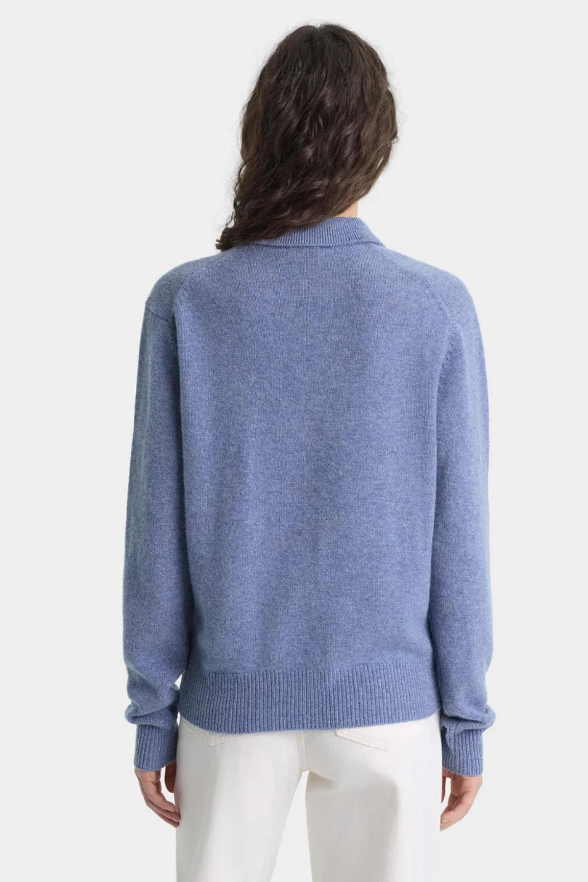 Sporty & Rich SRC Cashmere Polo - Colony Blue - Image 3