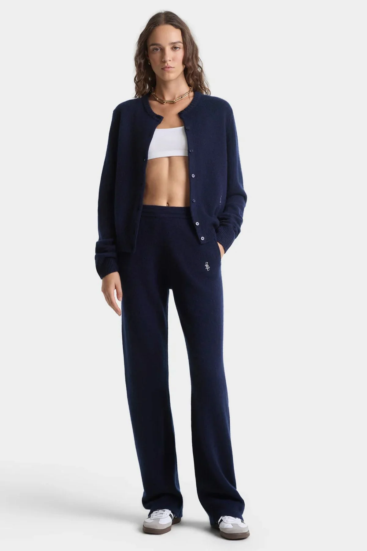 Sporty & Rich SRC Cashmere Trousers - Dark Navy - Image 2