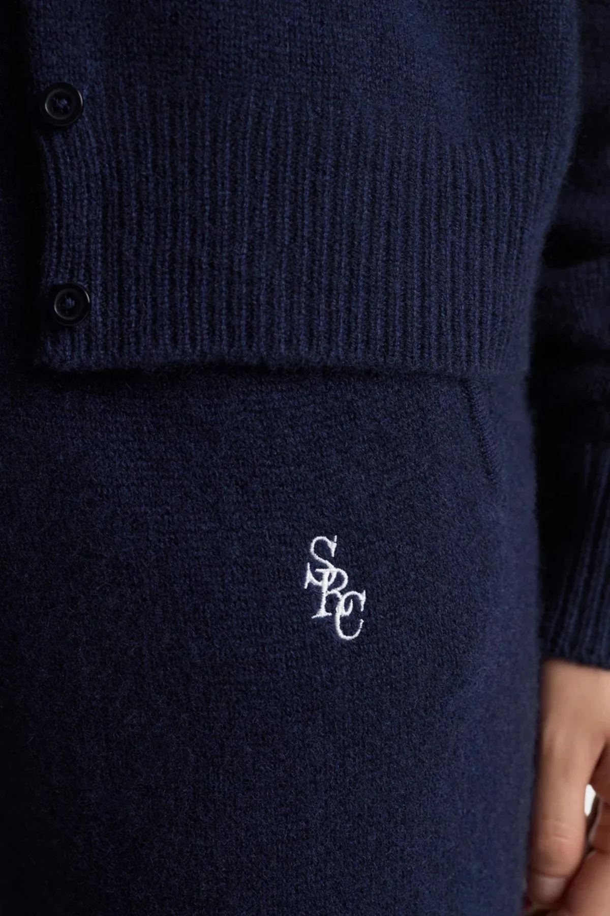 Sporty & Rich SRC Cashmere Trousers - Dark Navy - Image 4
