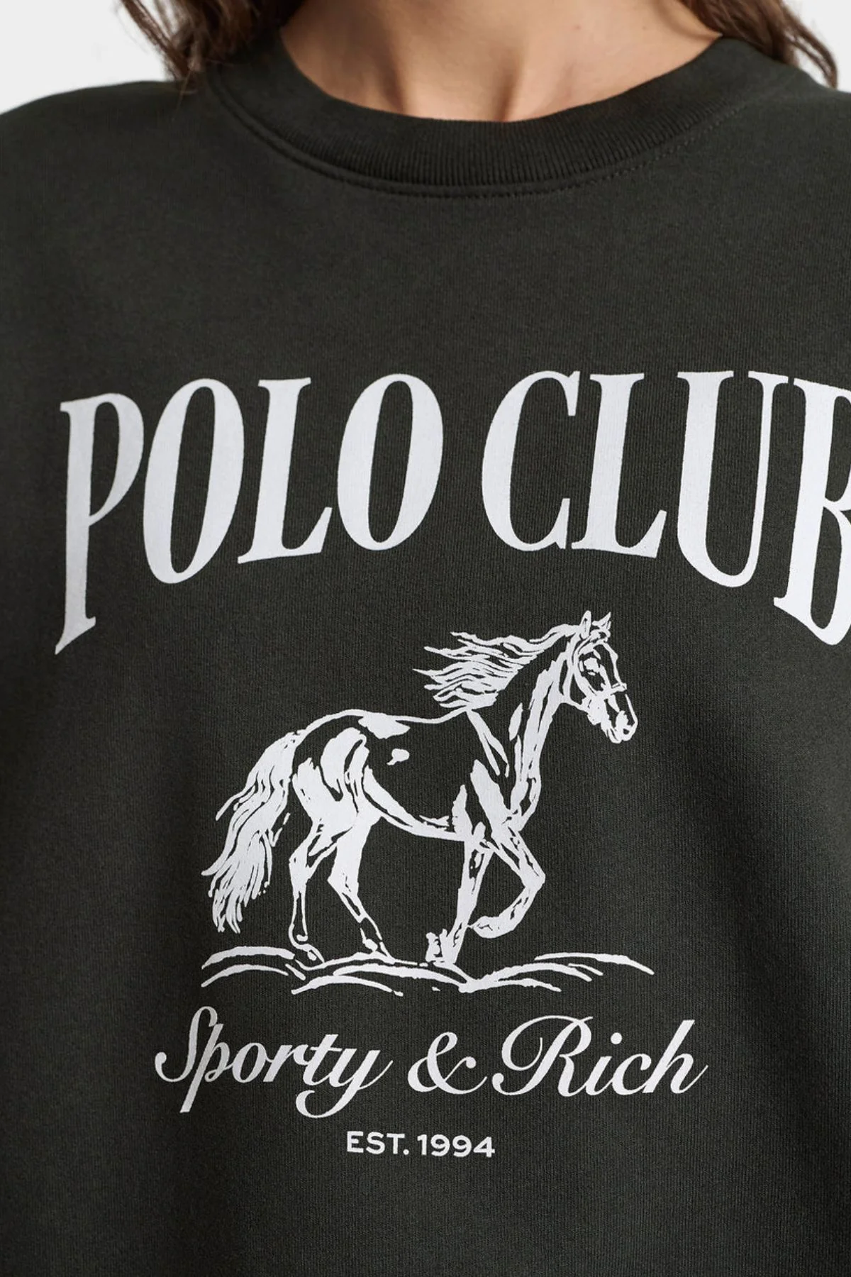Sporty & Rich Stallion Crewneck - Faded Black - Image 4