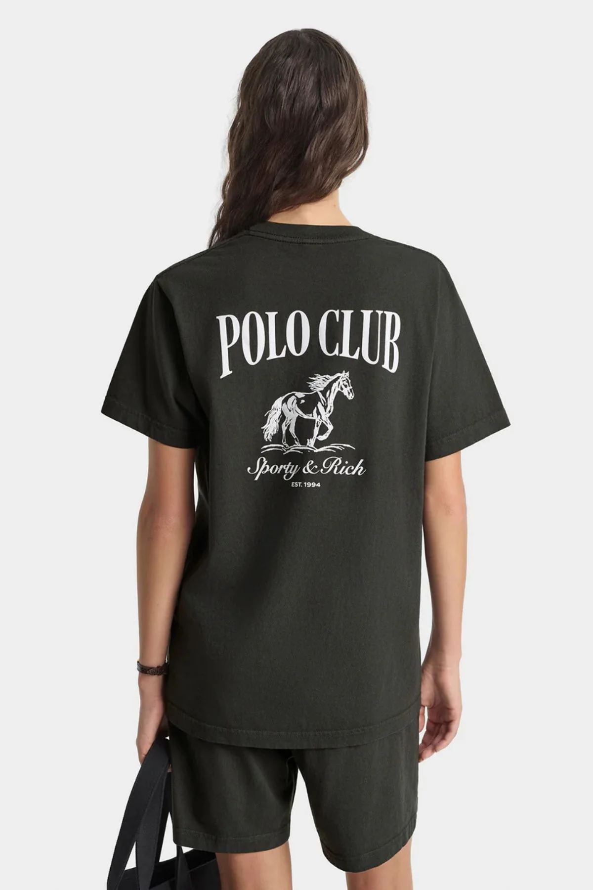 Sporty & Rich Stallion T-Shirt - Faded Black - Image 2