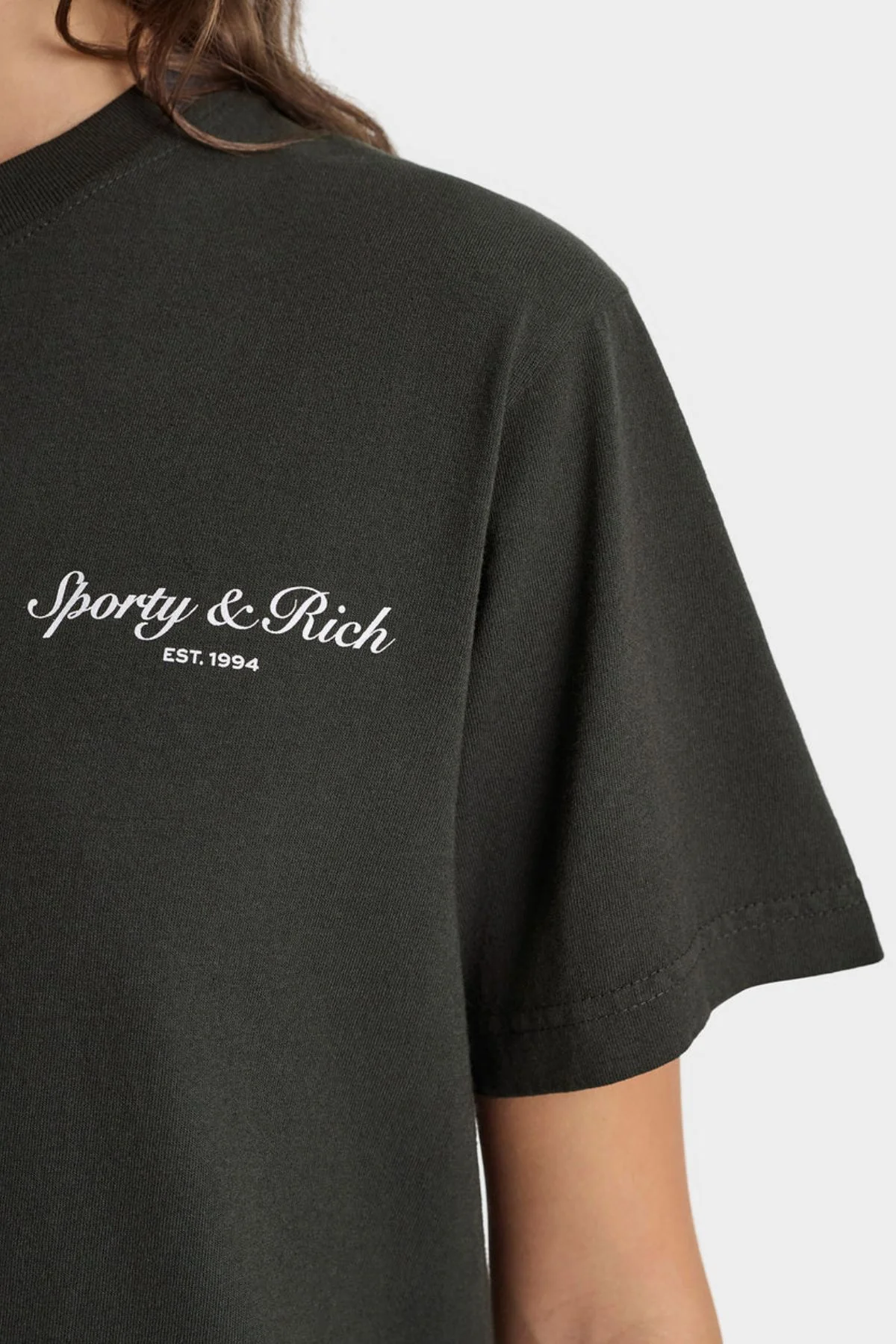 Sporty & Rich Stallion T-Shirt - Faded Black - Image 4