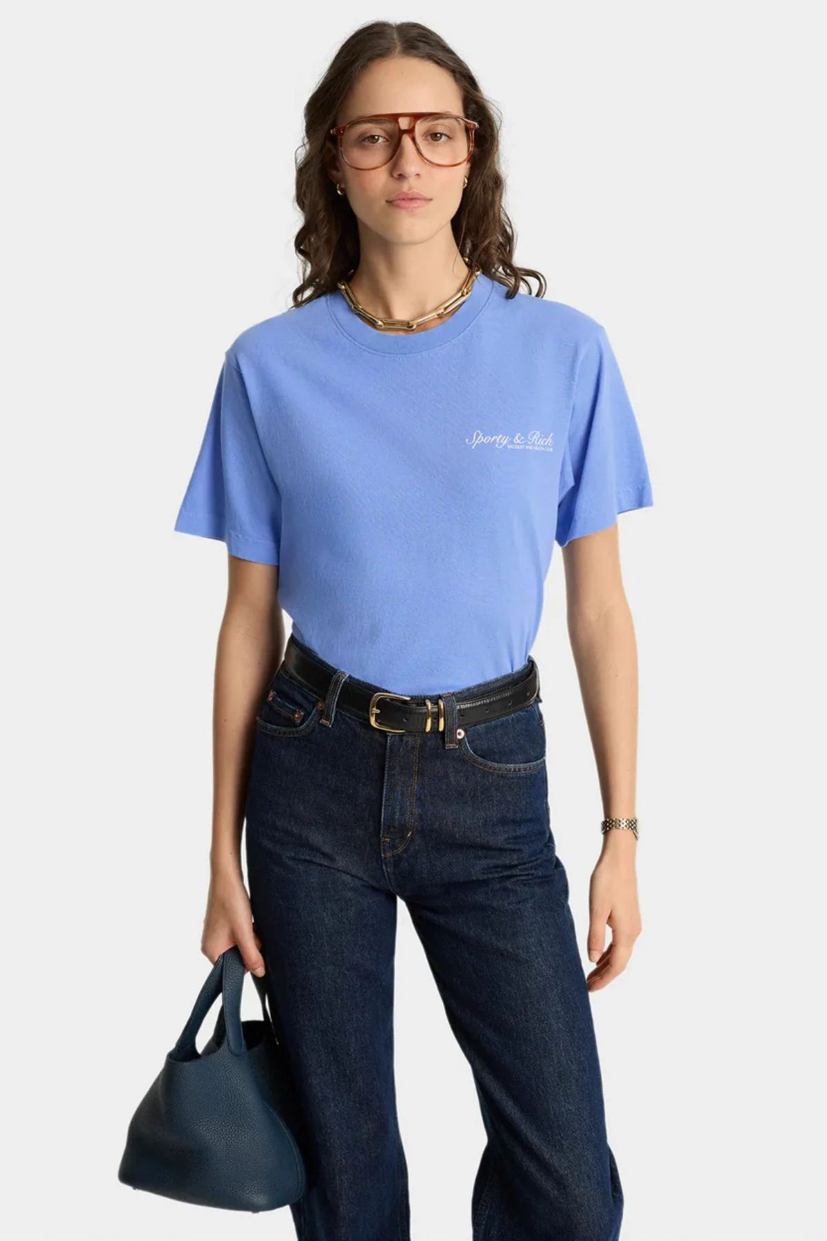 Sporty & Rich Syracuse T-Shirt - Flax Blue - Image 3