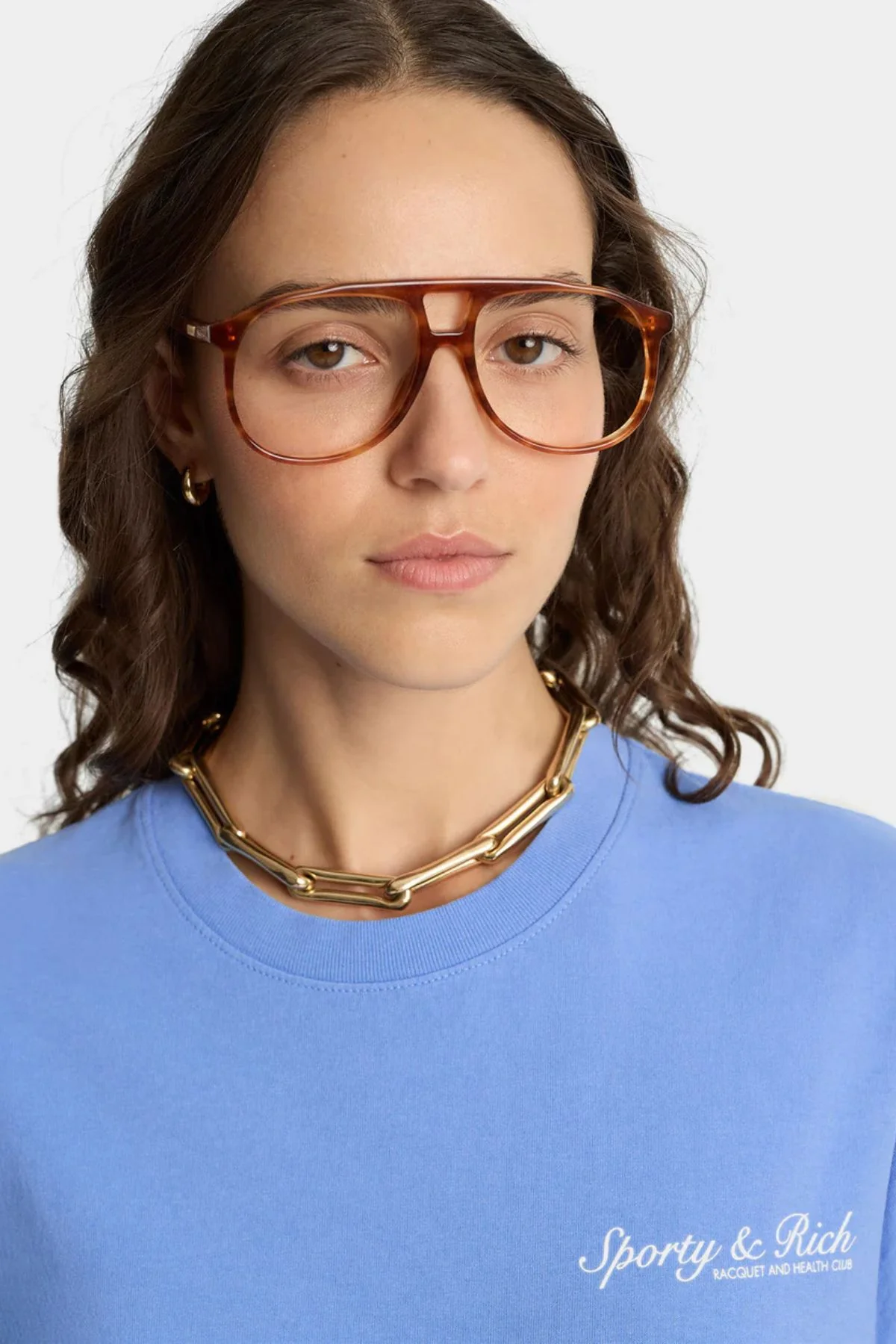 Sporty & Rich Syracuse T-Shirt - Flax Blue - Image 4