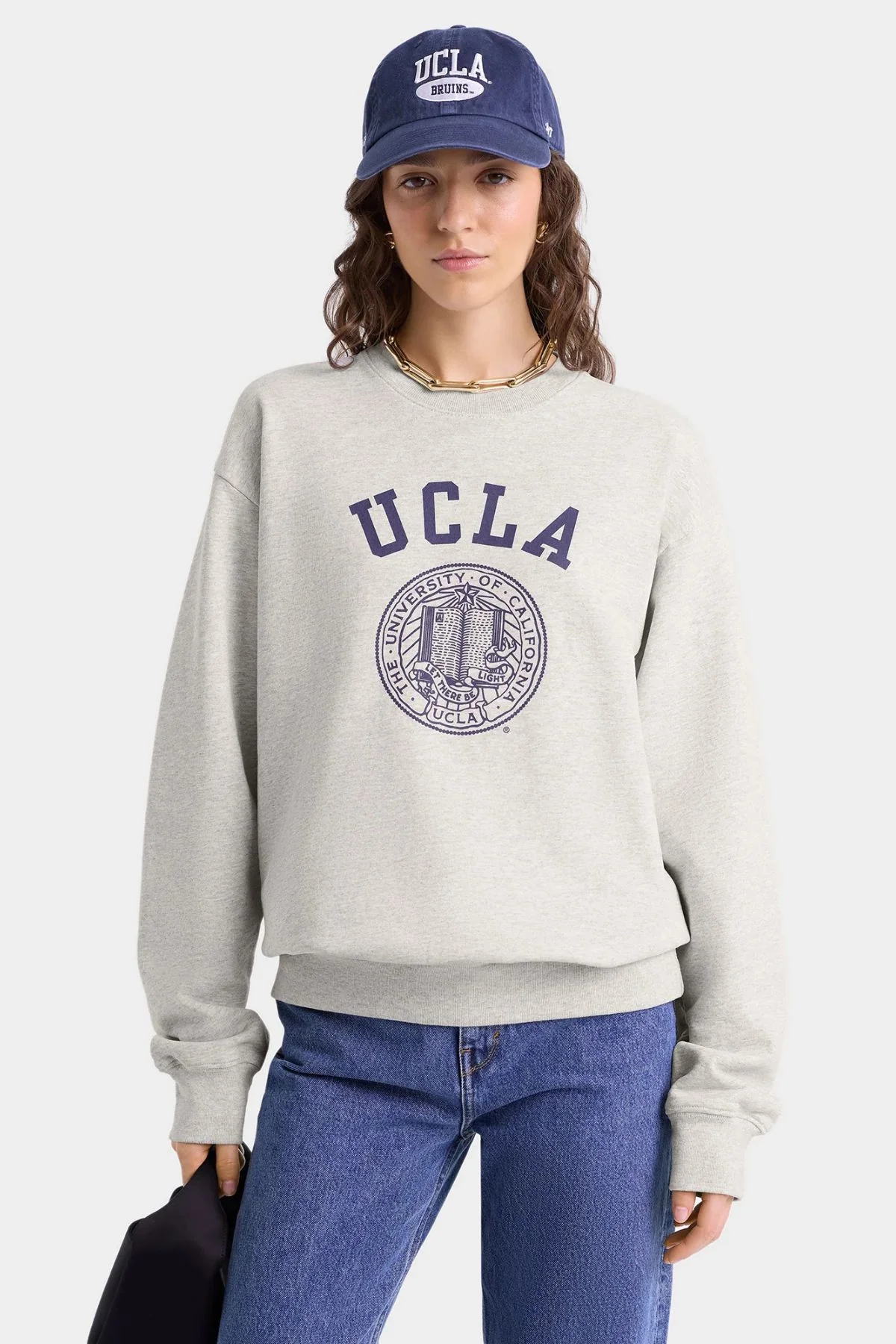 Sporty & Rich UCLA Crest Crewneck - Heather Grey - Image 3