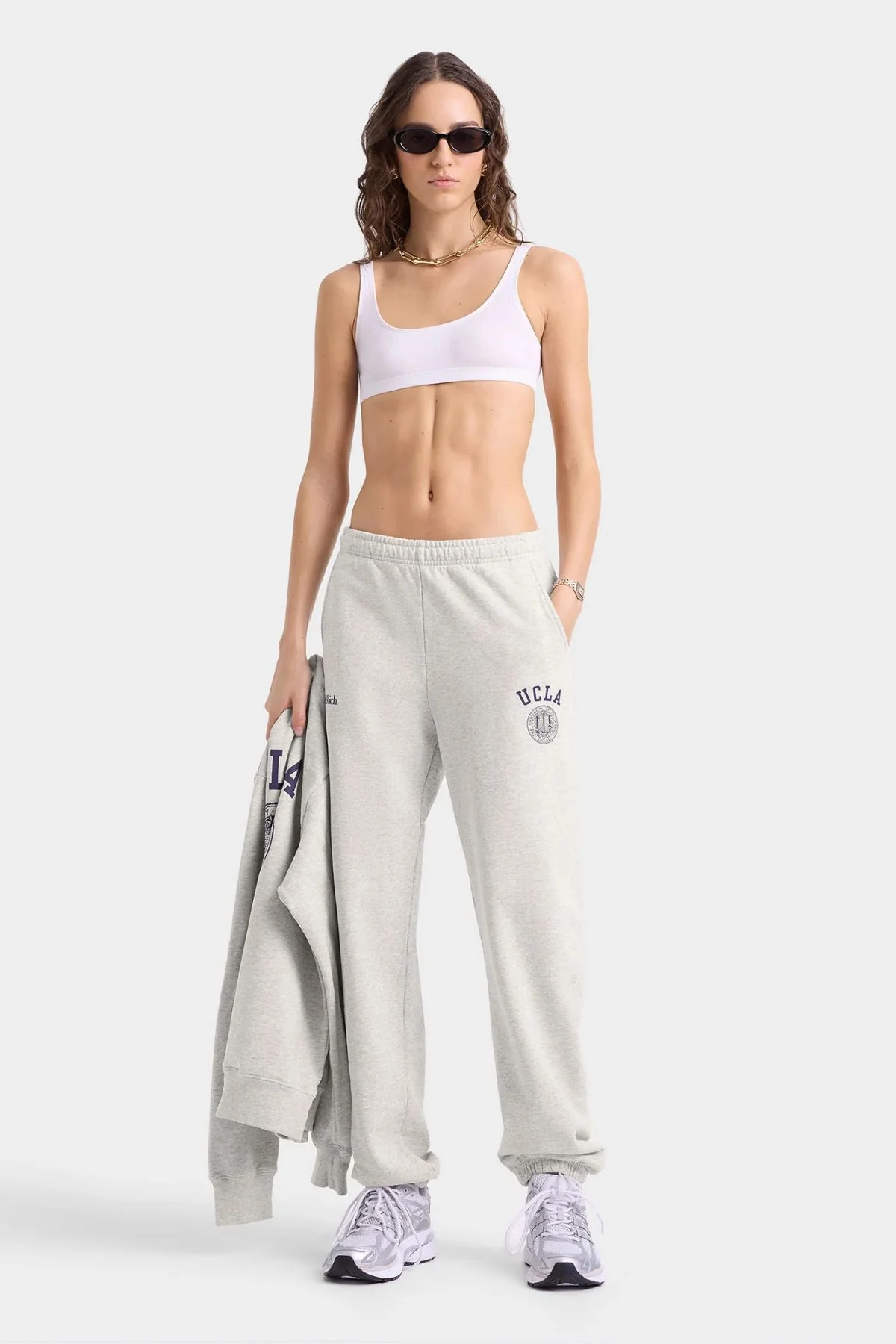 Sporty & Rich UCLA Crest Sweatpant - Heather Grey - Image 3