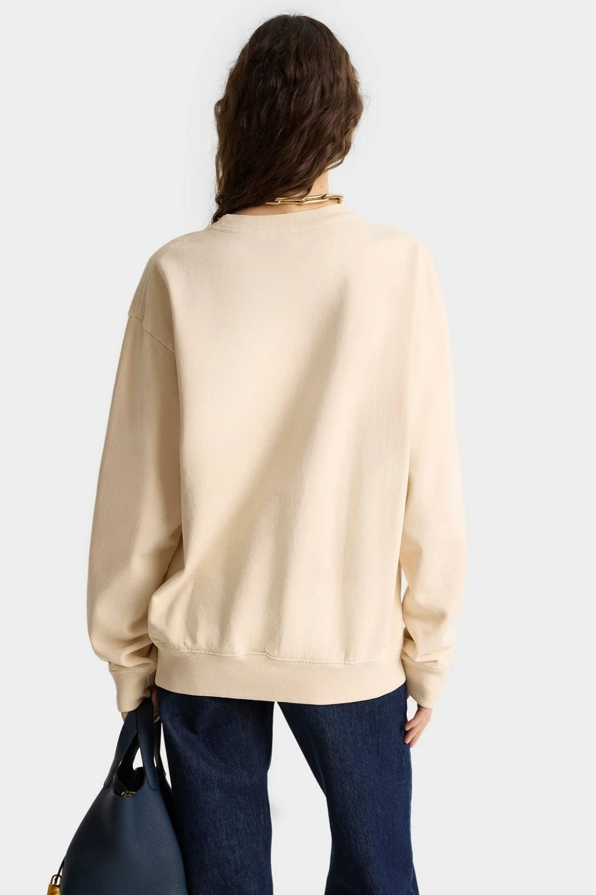 Sporty & Rich H&W Crest Crewneck - Cream - Image 4