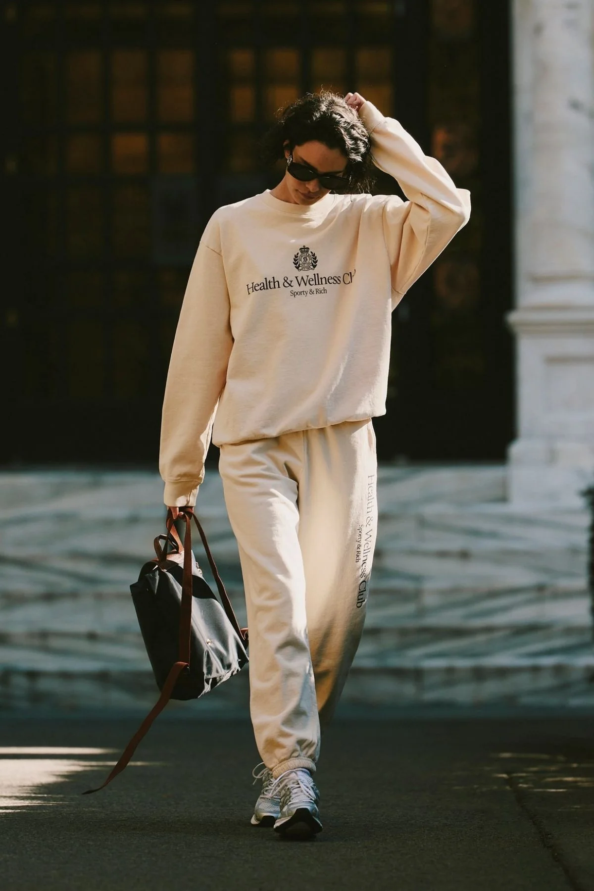 Sporty & Rich H&W Crest Crewneck - Cream - Image 7